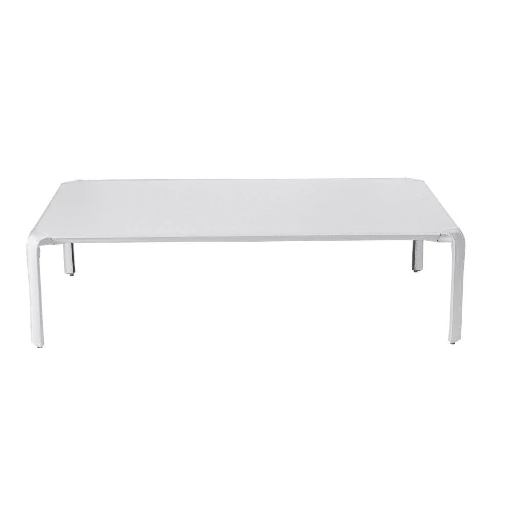 Libro Rectangular Cocktail Table, White - Remutear