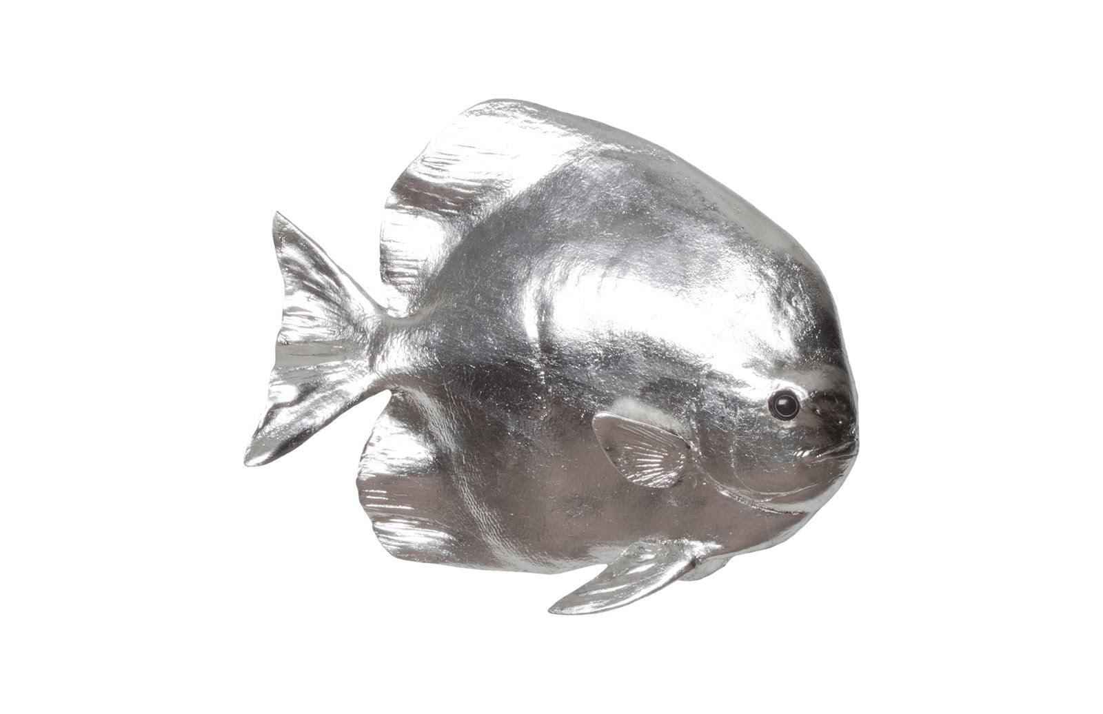 Australian Bat Fish Wall Sculpture, Resin, Silver Leaf - Remutear