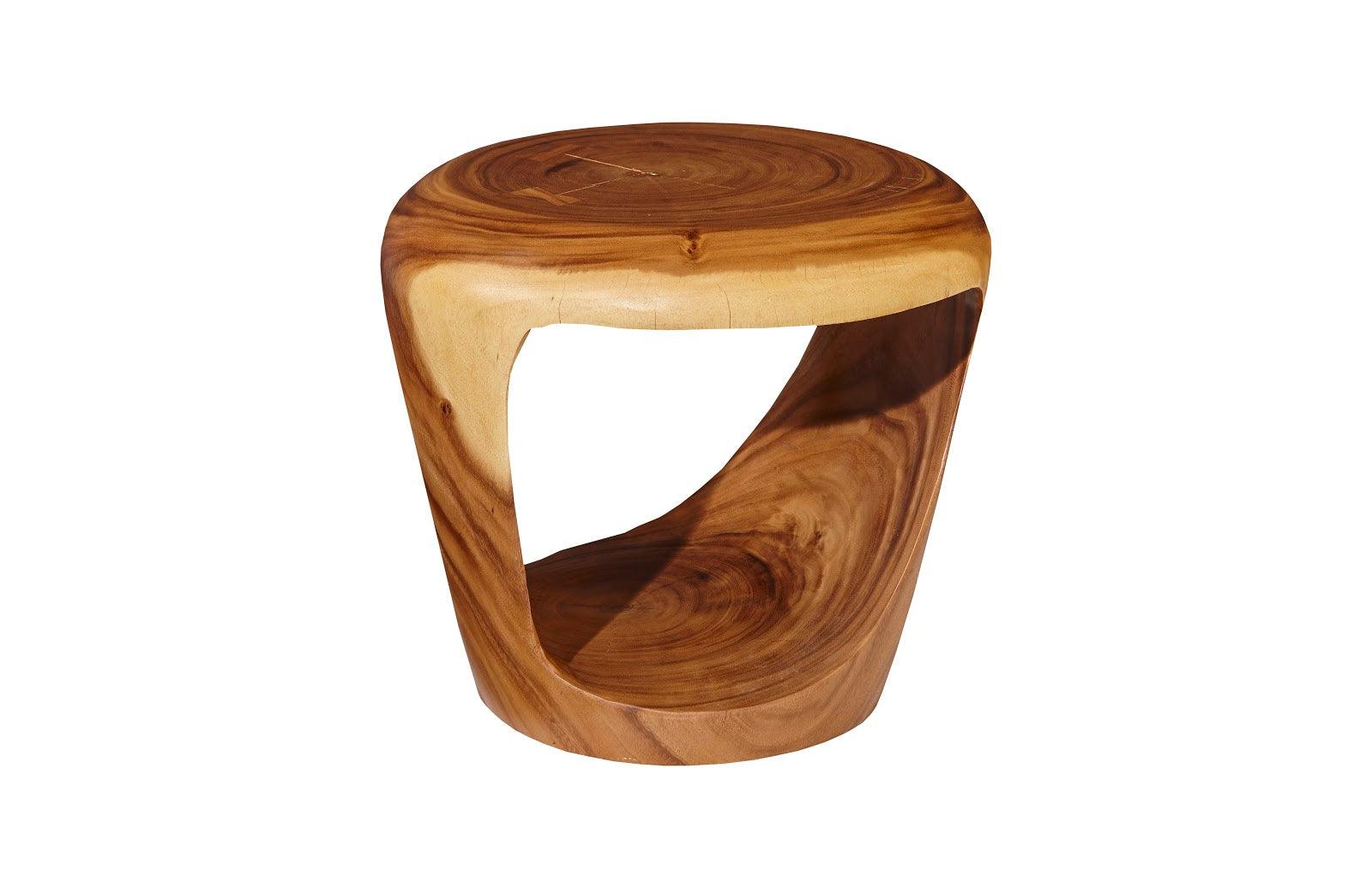 Grotto Wood Stool, Chamcha Wood, Natural - Remutear