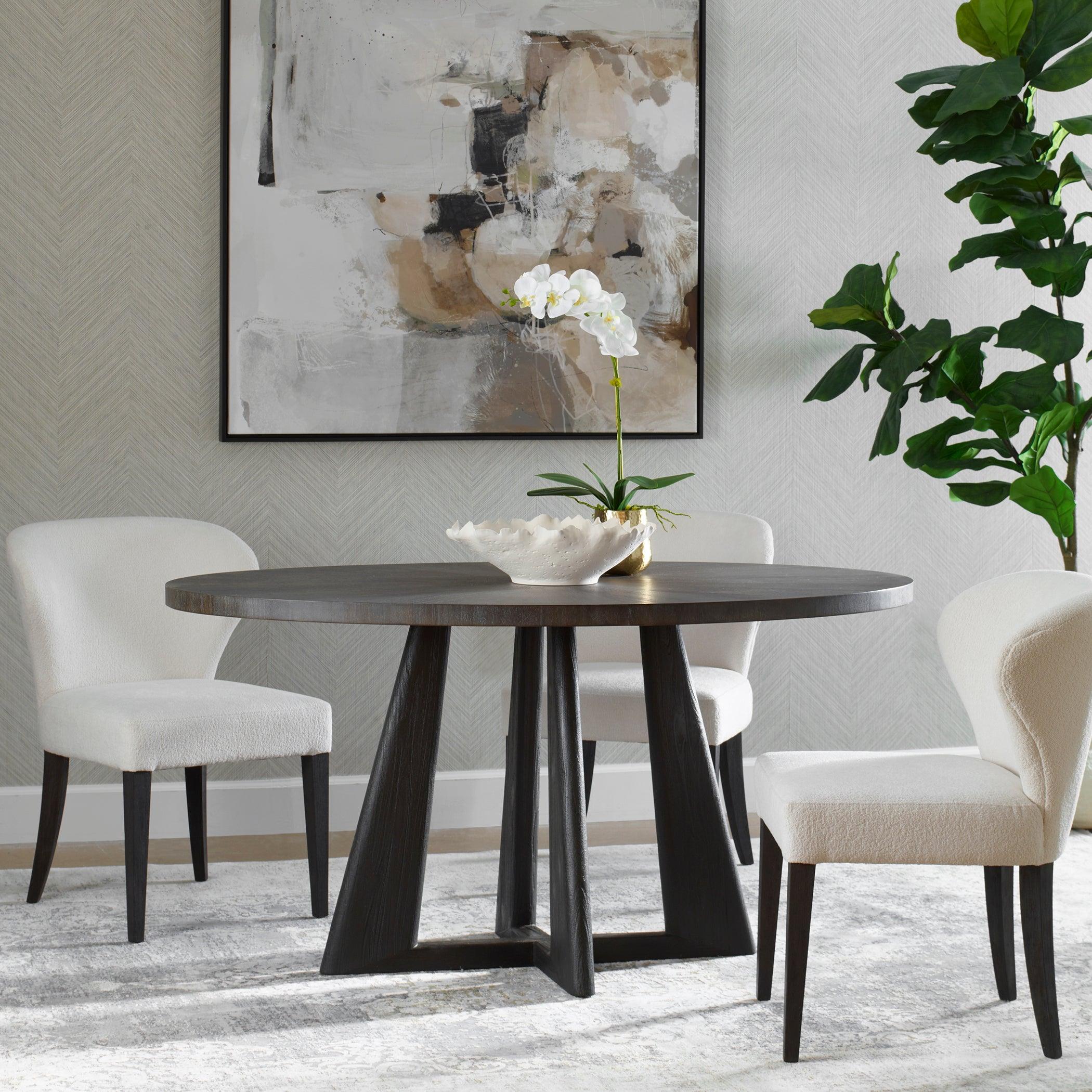 Pulsar Round Gray Walnut Dining Table - Remutear