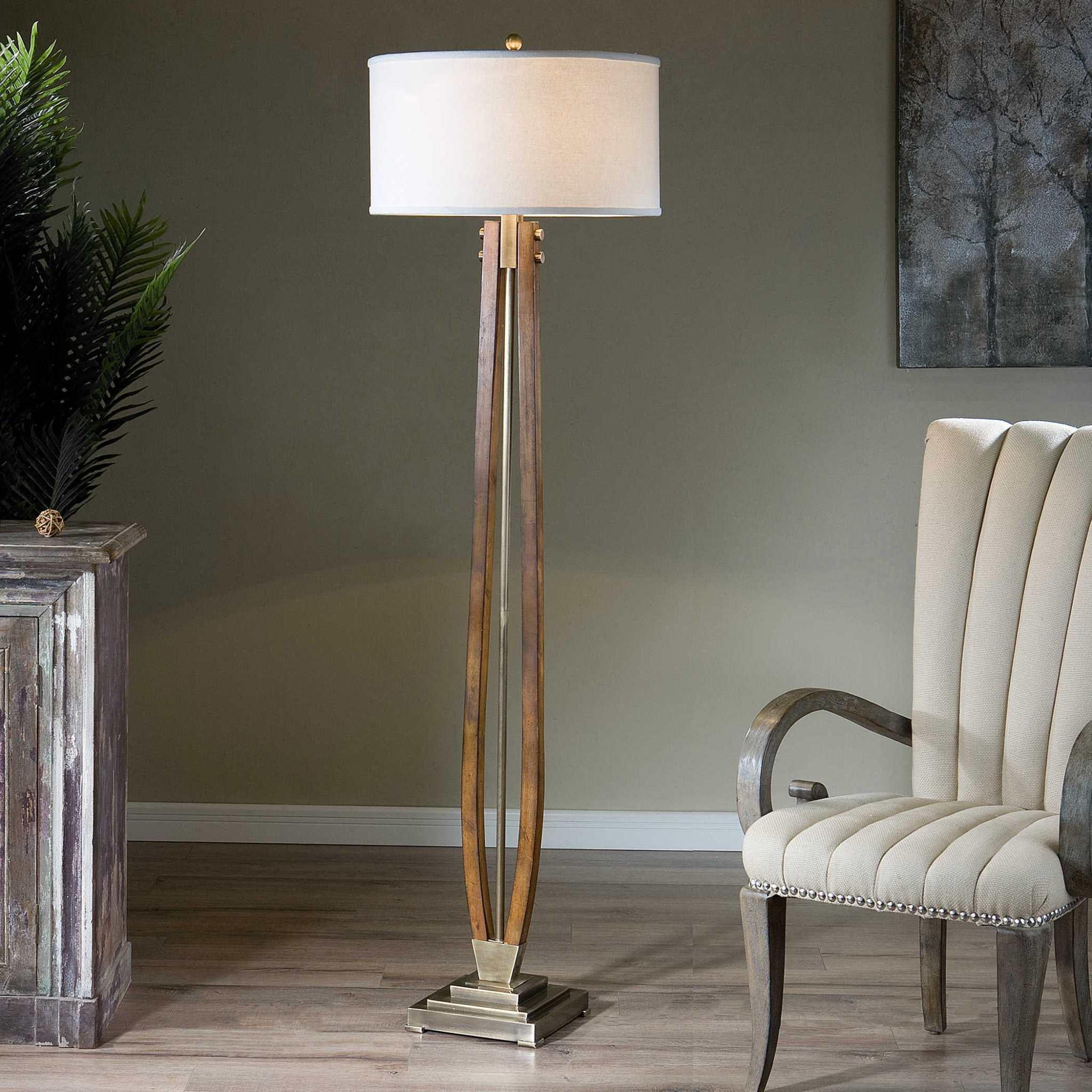 Boydton Burnished Wood Floor Lamp - Remutear