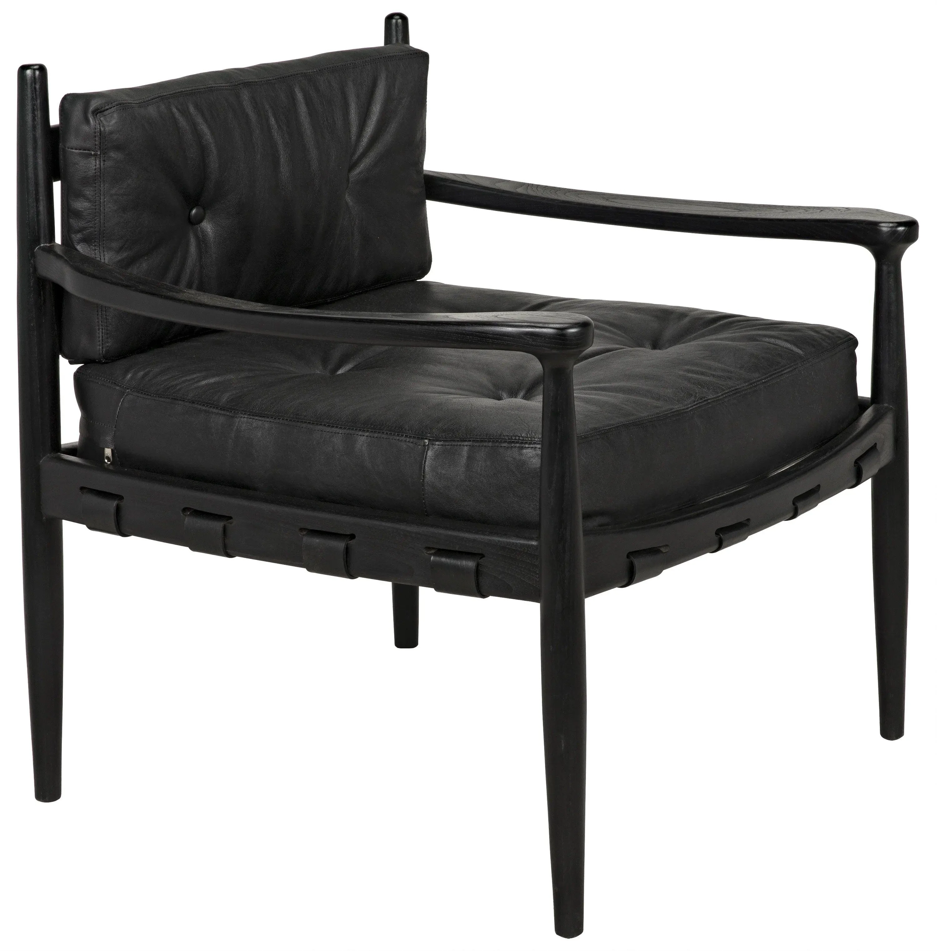 Fogel Lounge Chair, Charcoal Black - Remutear