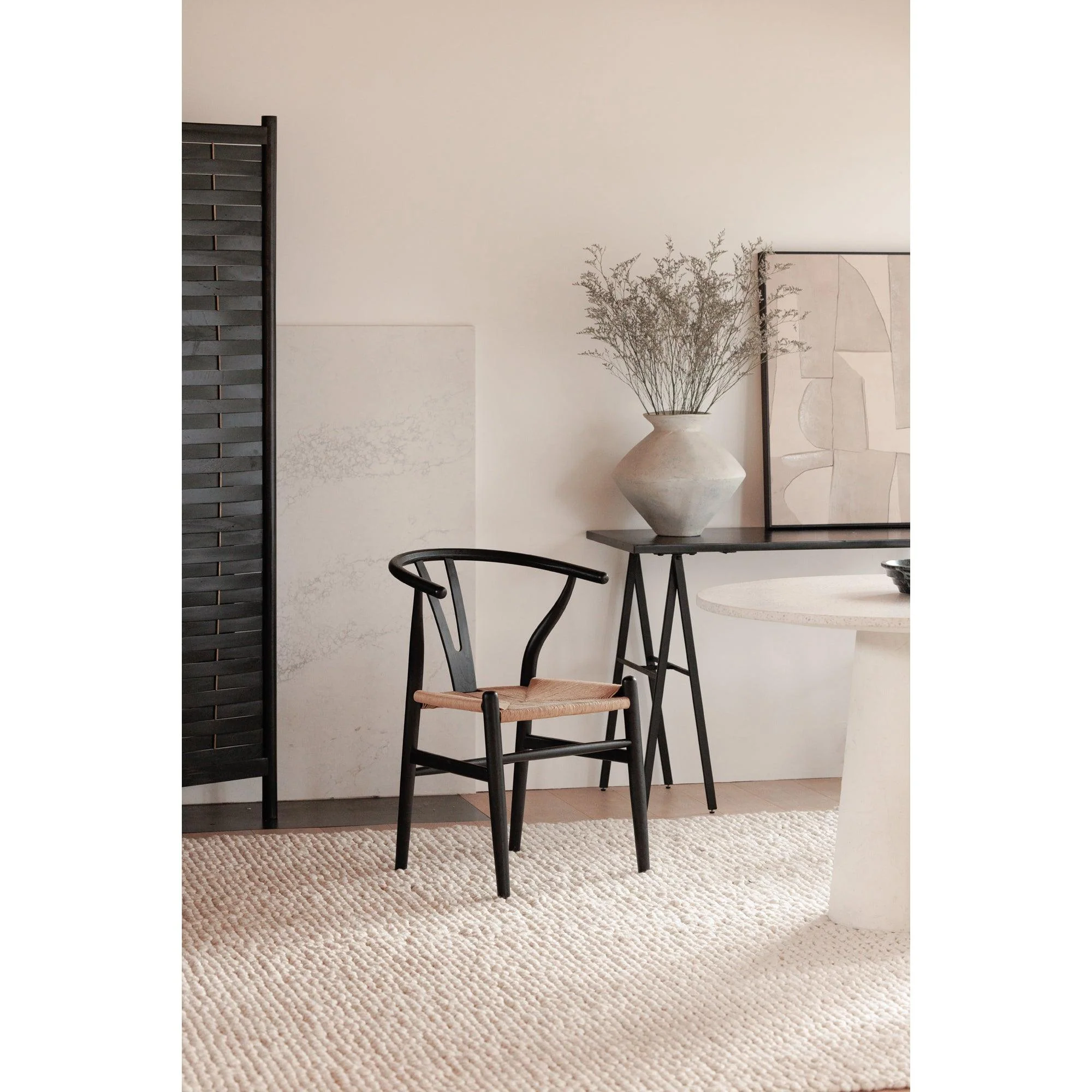 Ventana Dining Chair Black And Natural - Set Of Two - Remutear