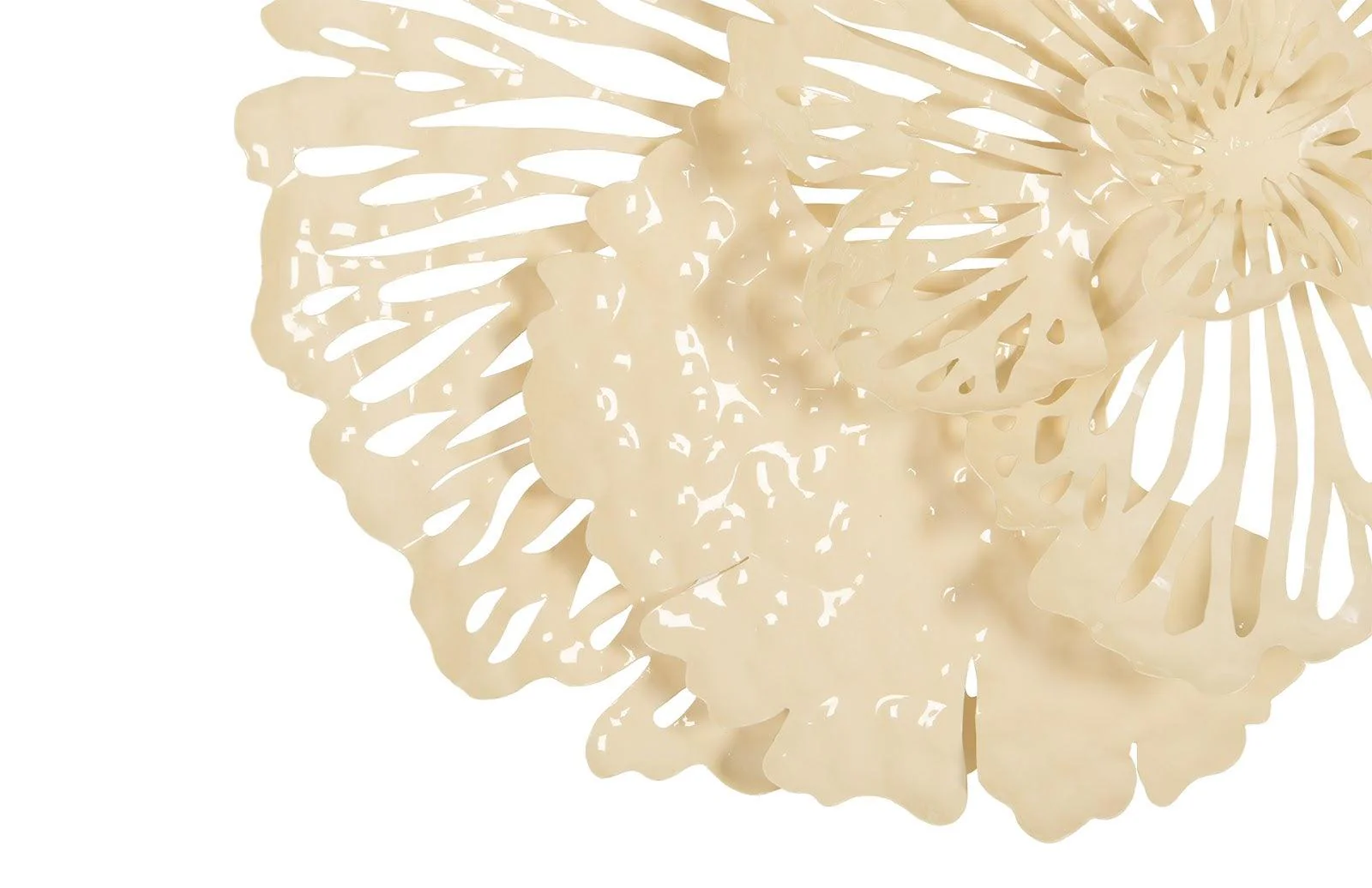 Flower Wall Art, Small, Ivory, Metal - Remutear