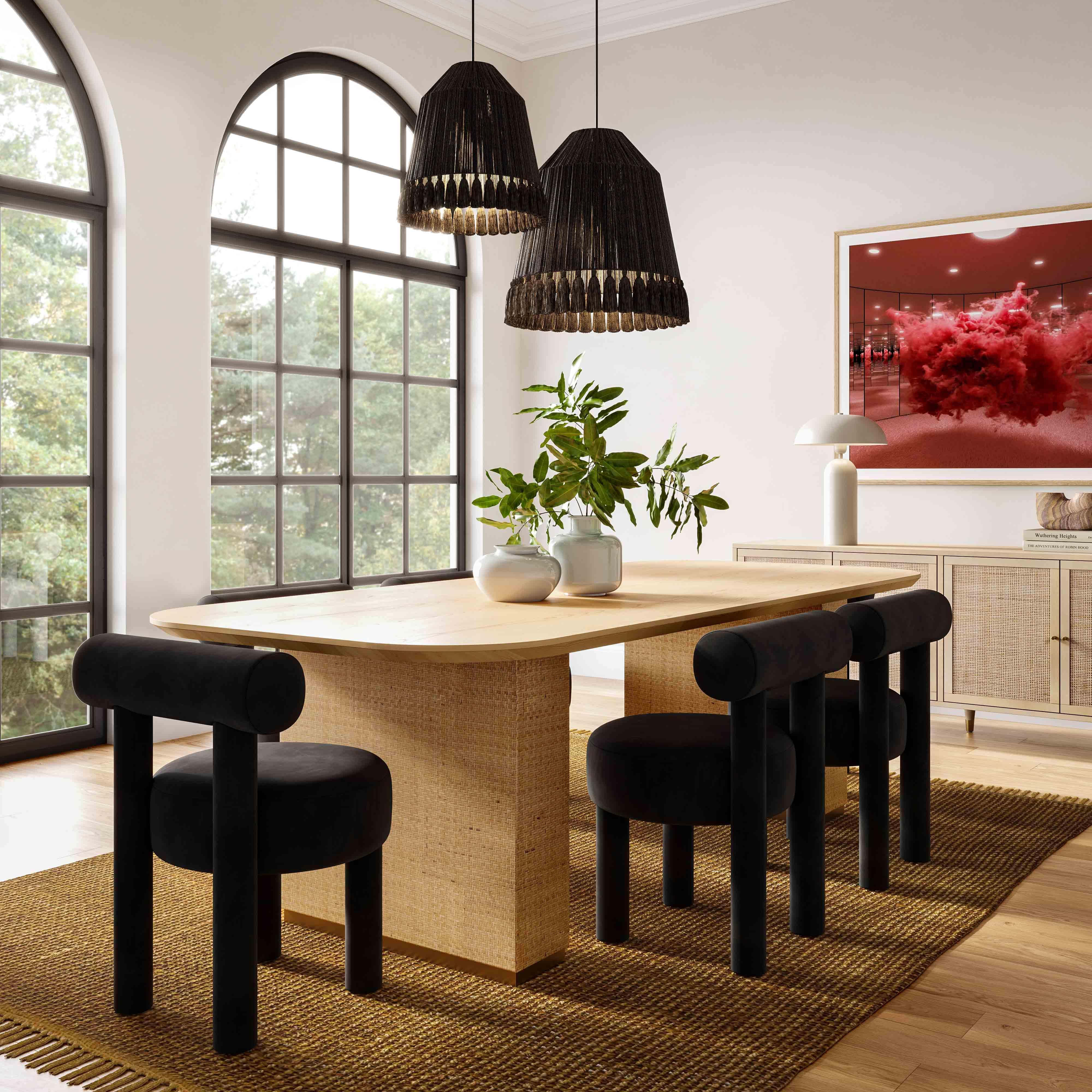 Carmel Black Velvet Dining Chair - Remutear