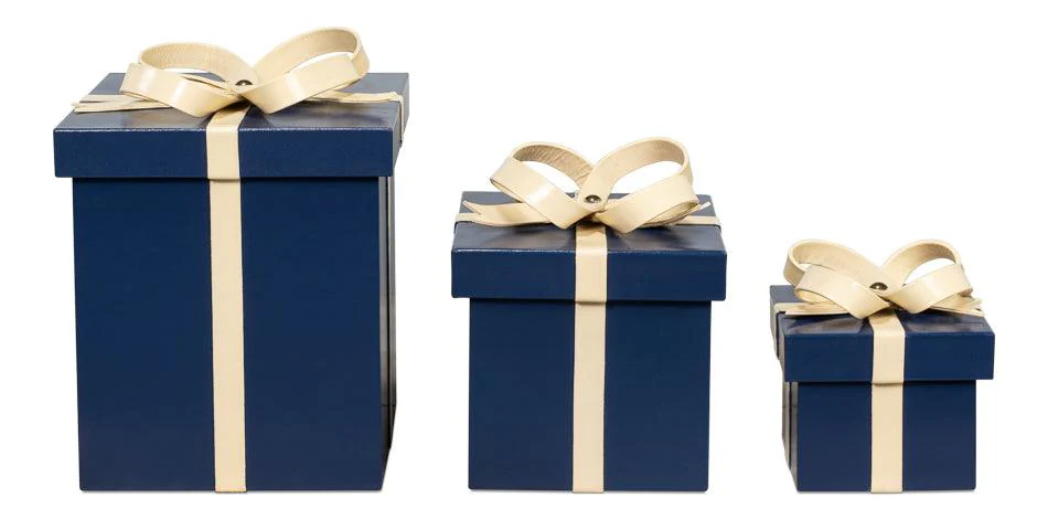 Ferrell Leather Holiday Boxes S/3 Navy - Remutear