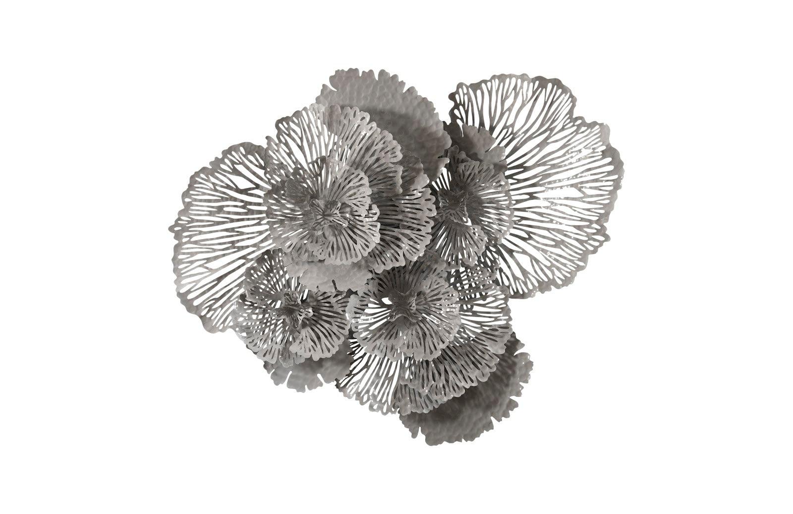 Flower Wall Art, Large, Gray, Metal - Remutear