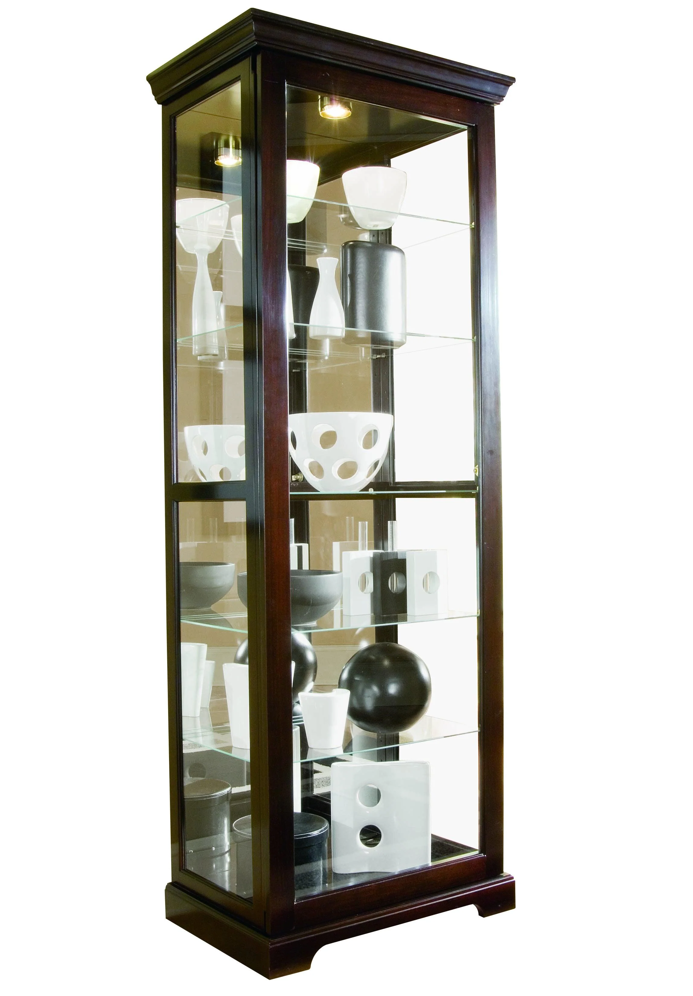 Tall 5 Shelf Curio Cabinet-Sliding Door - Remutear