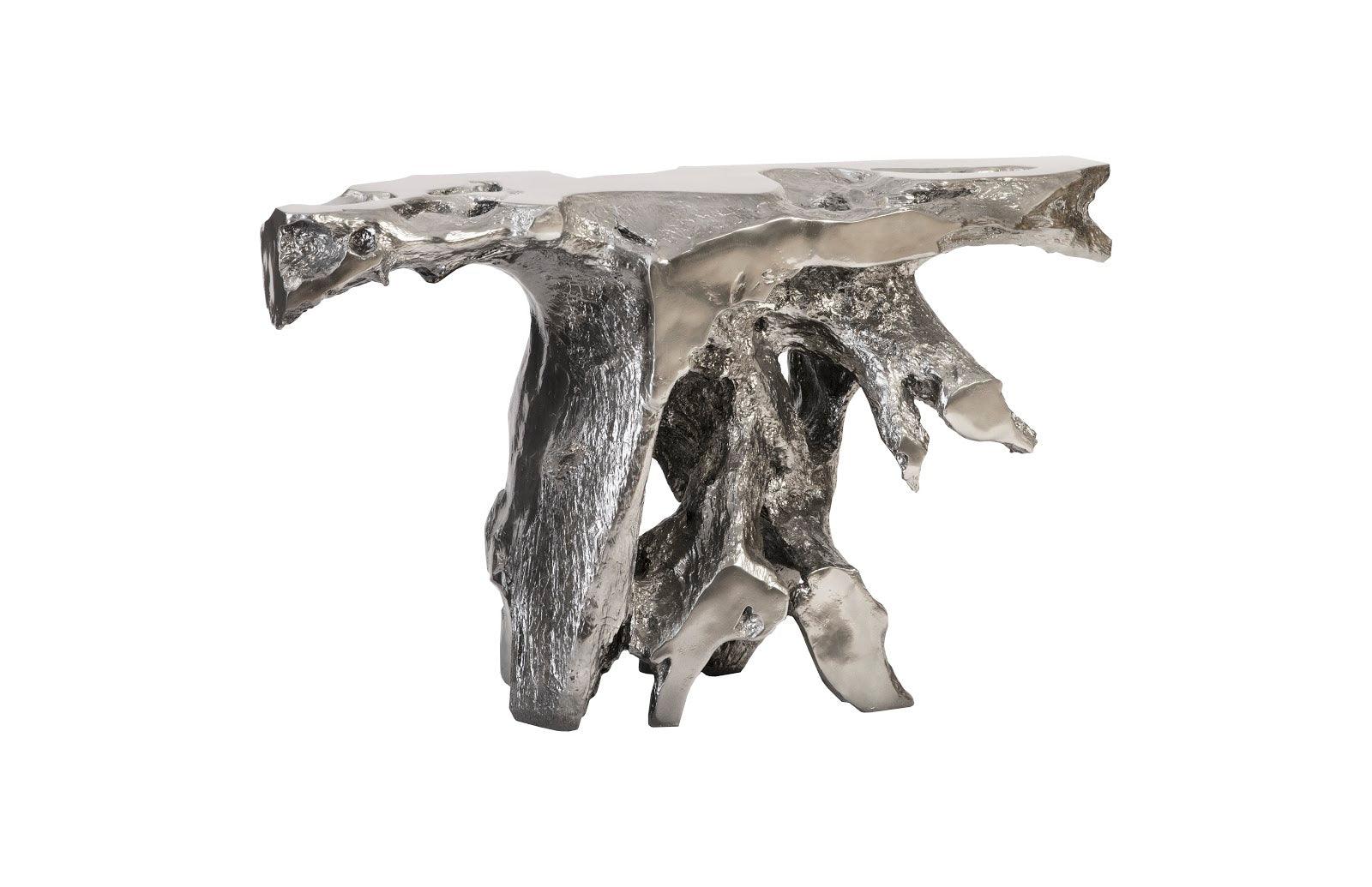 Brivo Freeform Console Table, Liquid Silver - Remutear