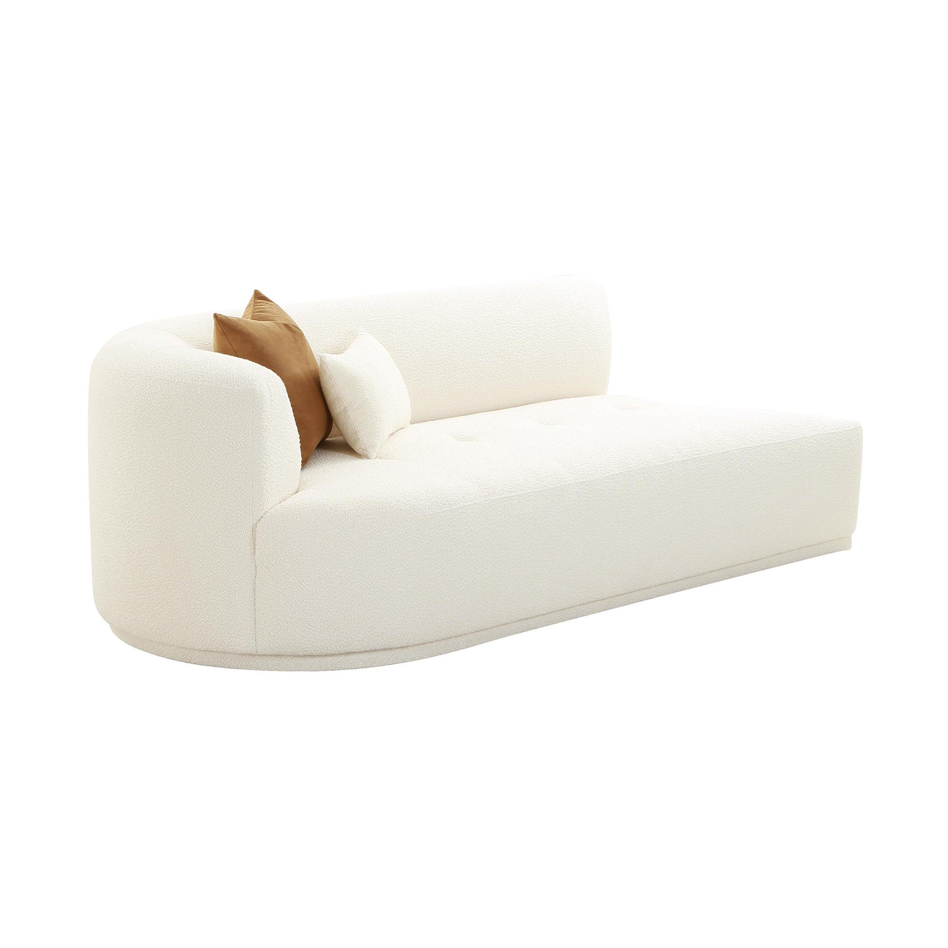 Fickle Cream Boucle Modular LAF Loveseat - Remutear