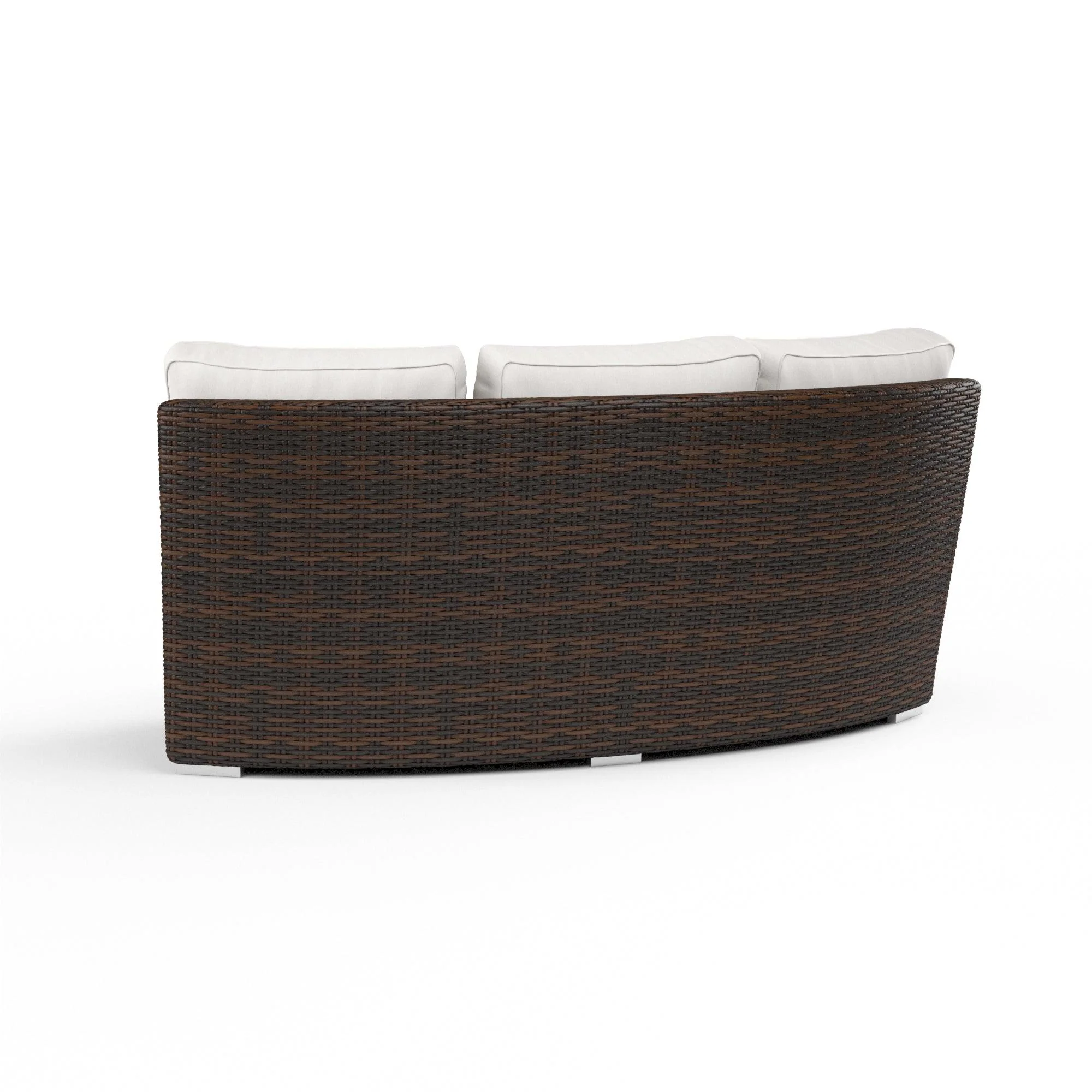 Montecito Curved Loveseat in Canvas Flax w/ Self Welt - Remutear