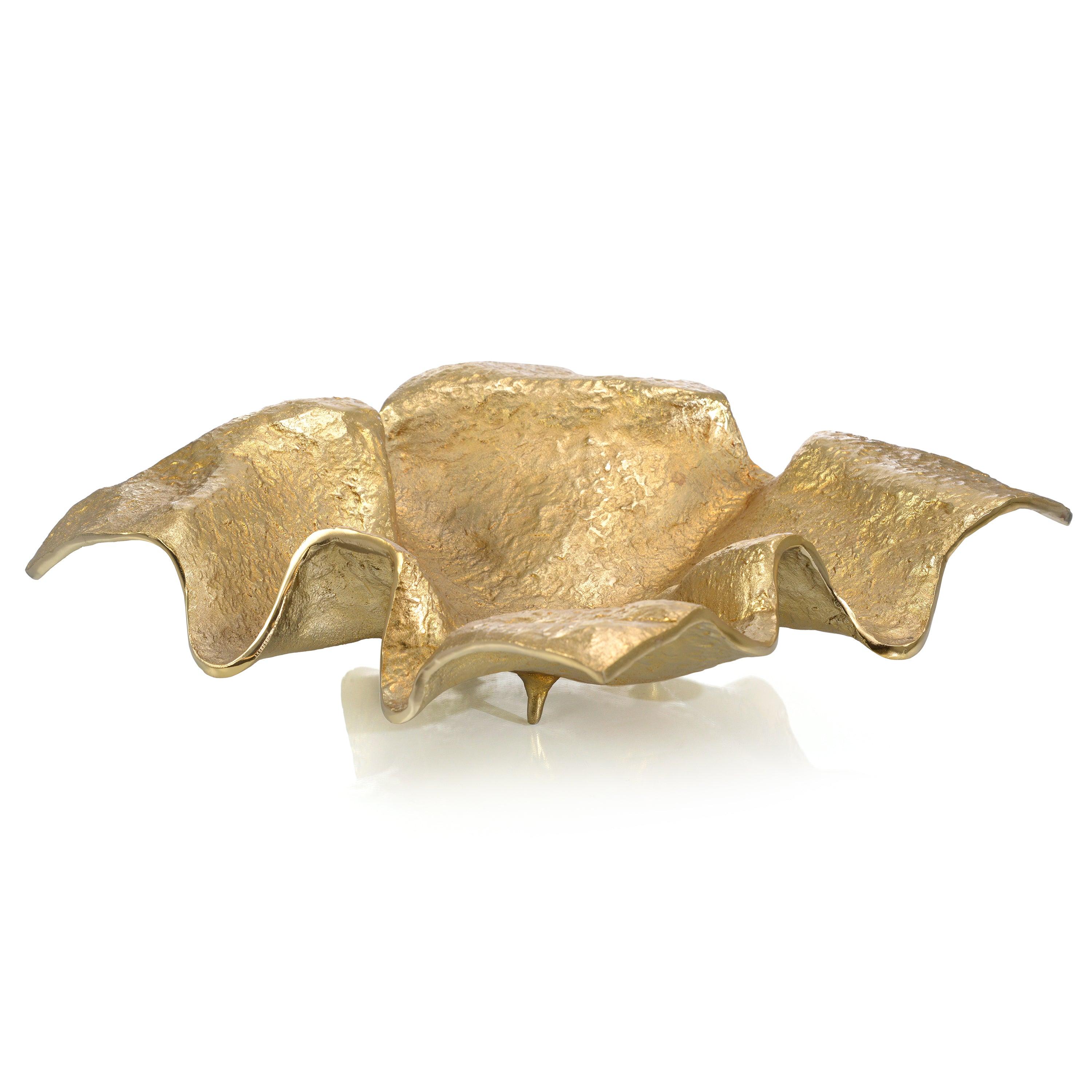 Draped Fabric Brass Square Bowl - Remutear