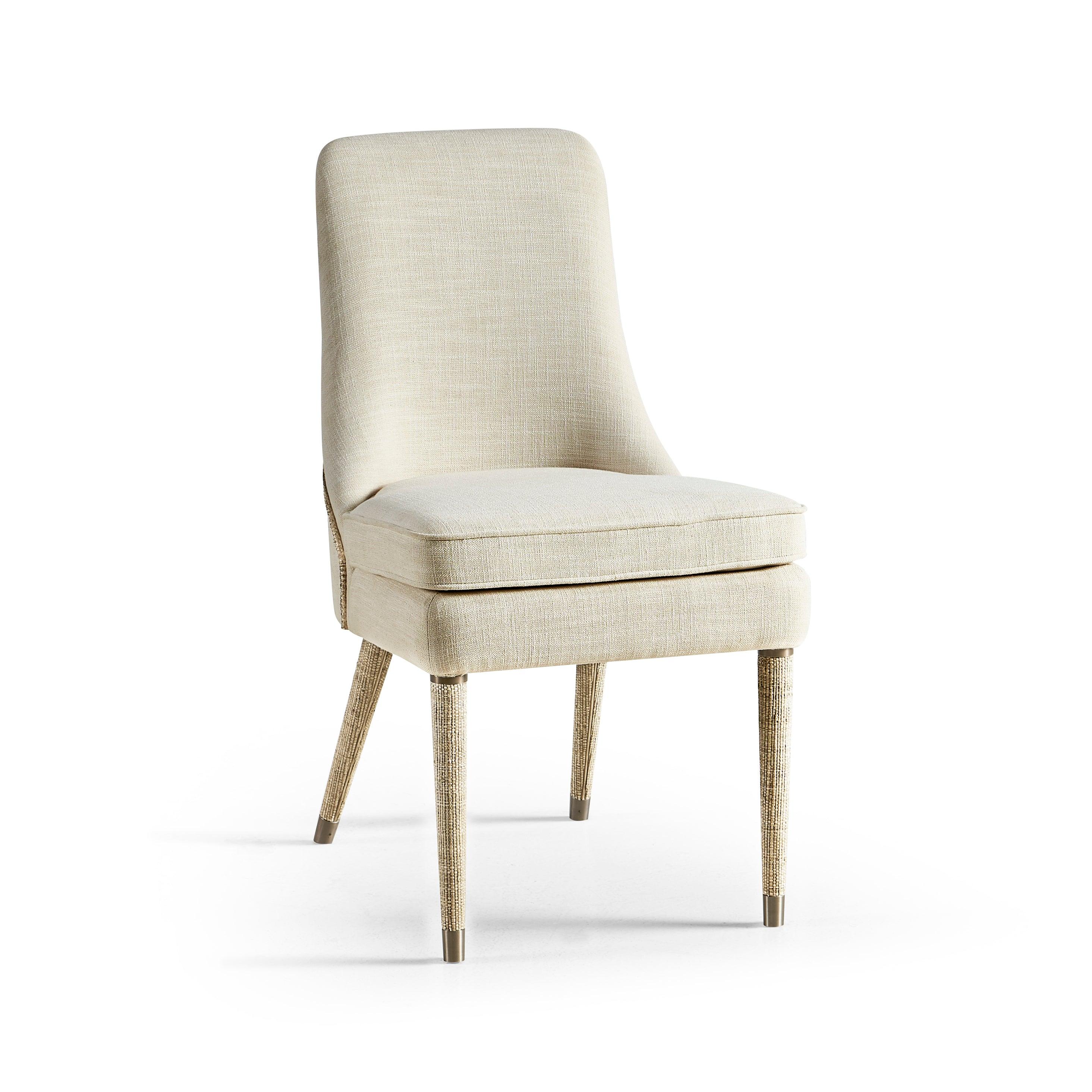 Water Shoal Linen & Grass Cloth Side Chair - Remutear