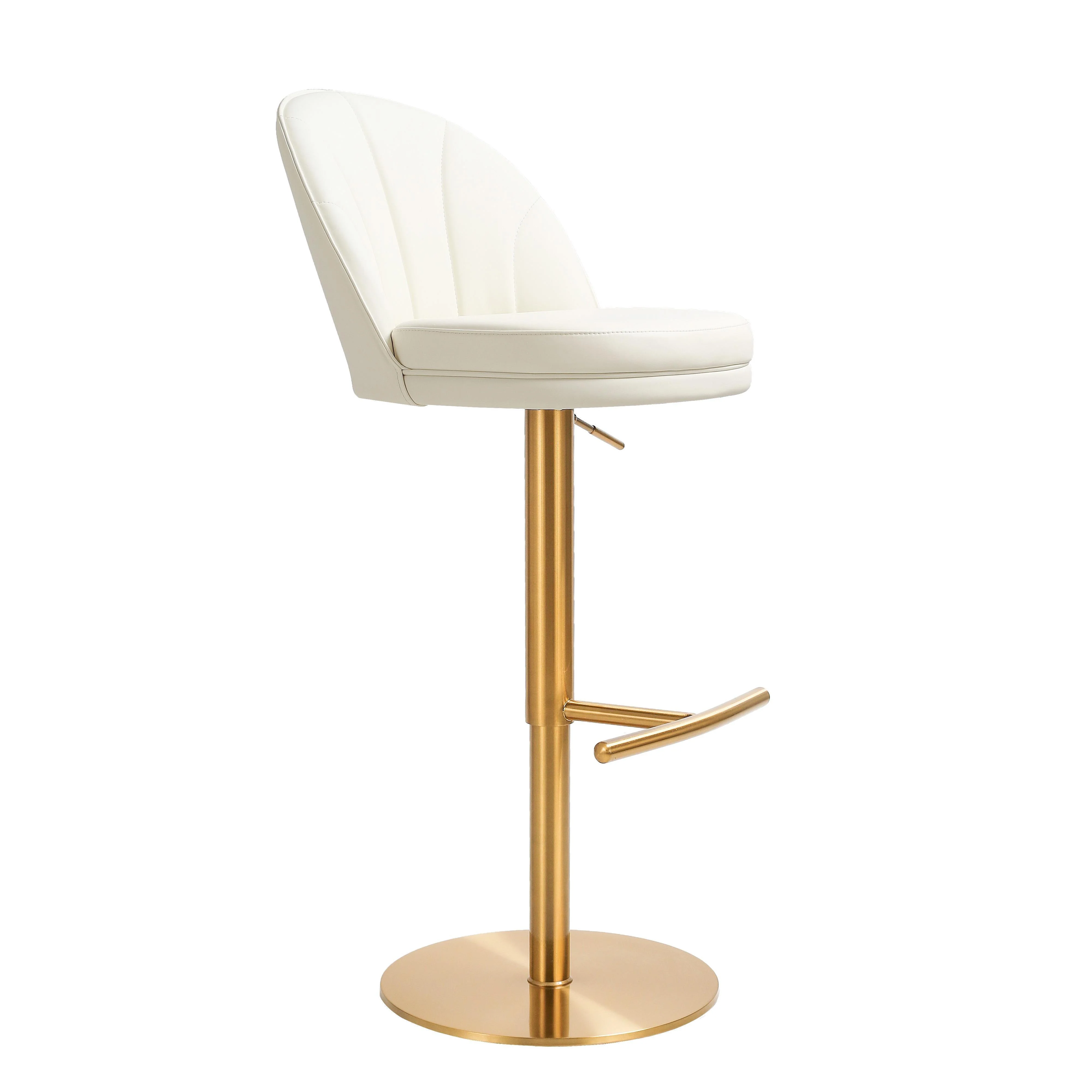 Venus Cream and Gold Adjustable Swivel Stool - Remutear