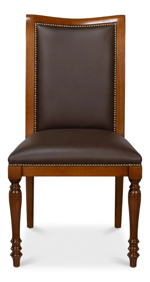 Camile Leather Side Chair - Brown - Set of 2 - Remutear