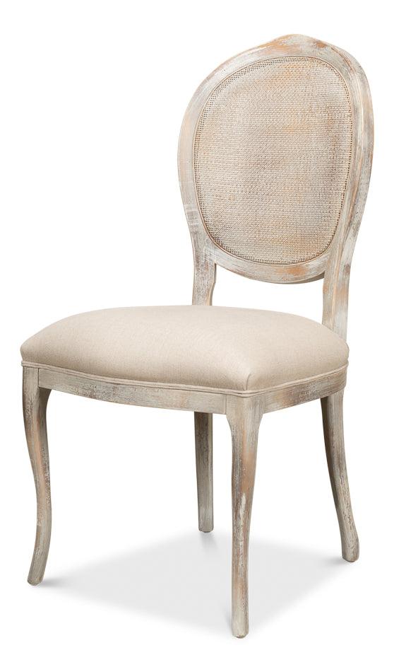 Oval Cane Back S/Chair - Grey Oak - Flax - Set of 2 - Remutear