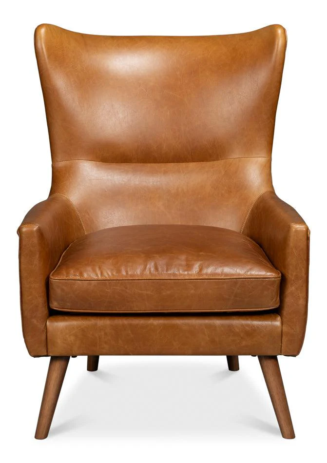 Patron Highback Leather Chair - Brown - Remutear