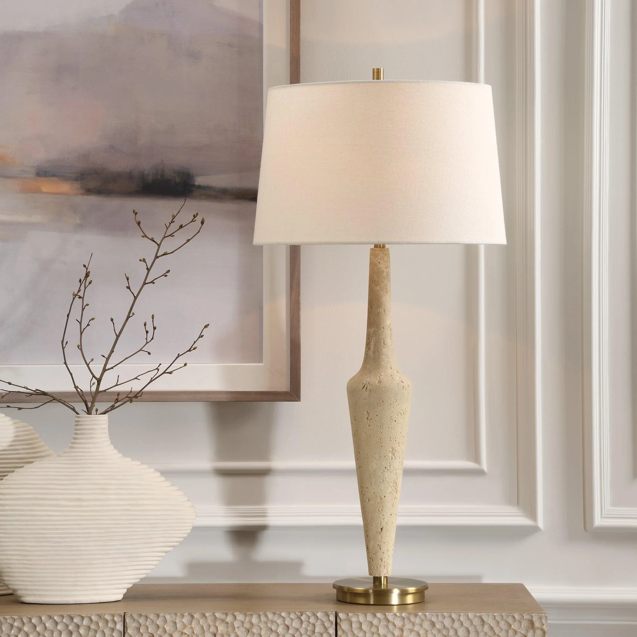 Juliet Travertine Table Lamp - Remutear