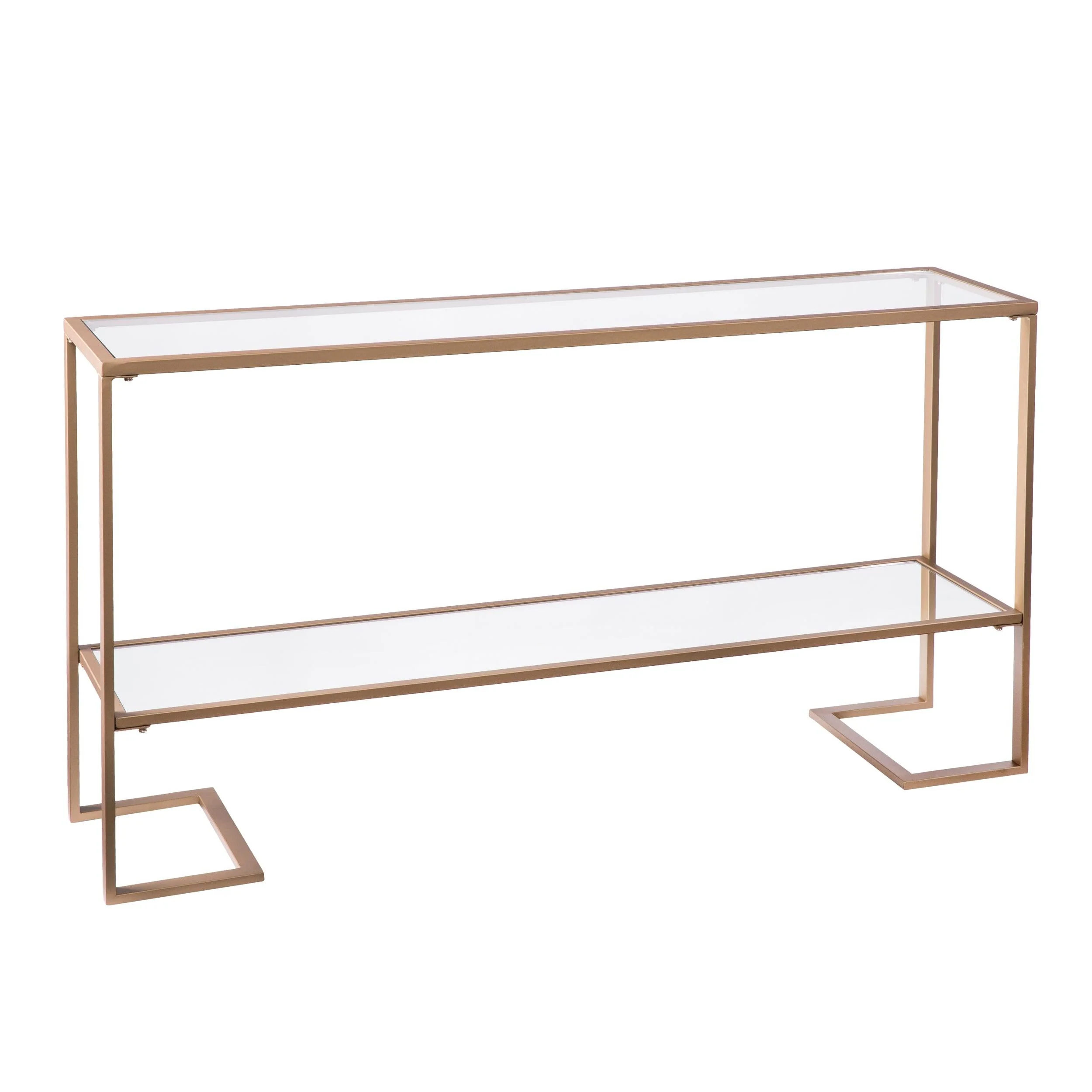 Horten Glam Narrow Console - Gold w/ Mirror - Remutear