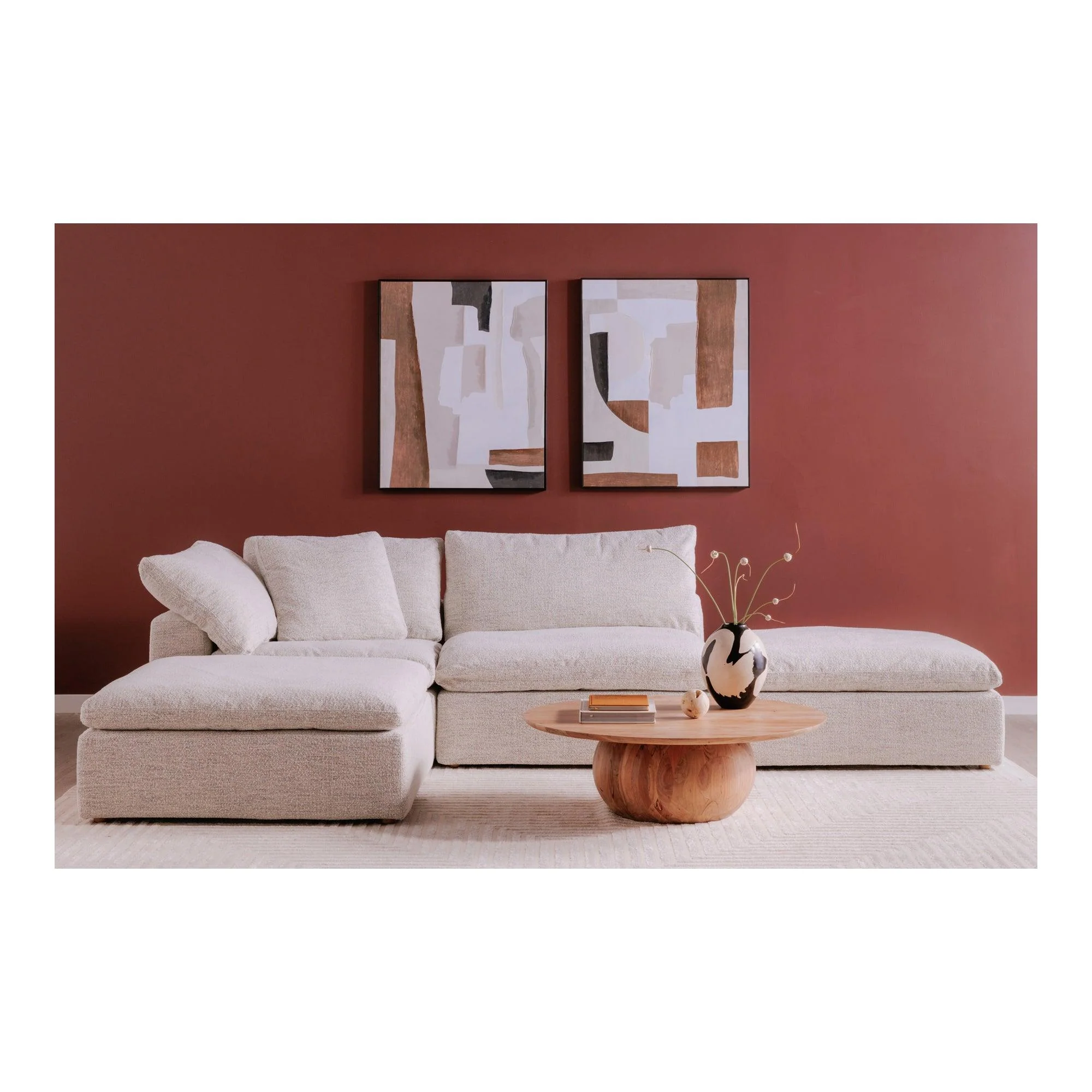 Clay Ottoman Performance Fabric Coastside Sand - Remutear