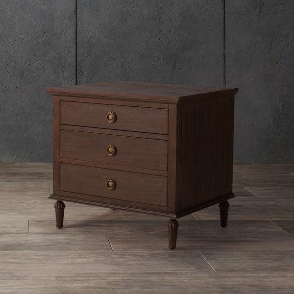 LISABET 3 DRAWER WOOD NIGHTSTAND - Remutear