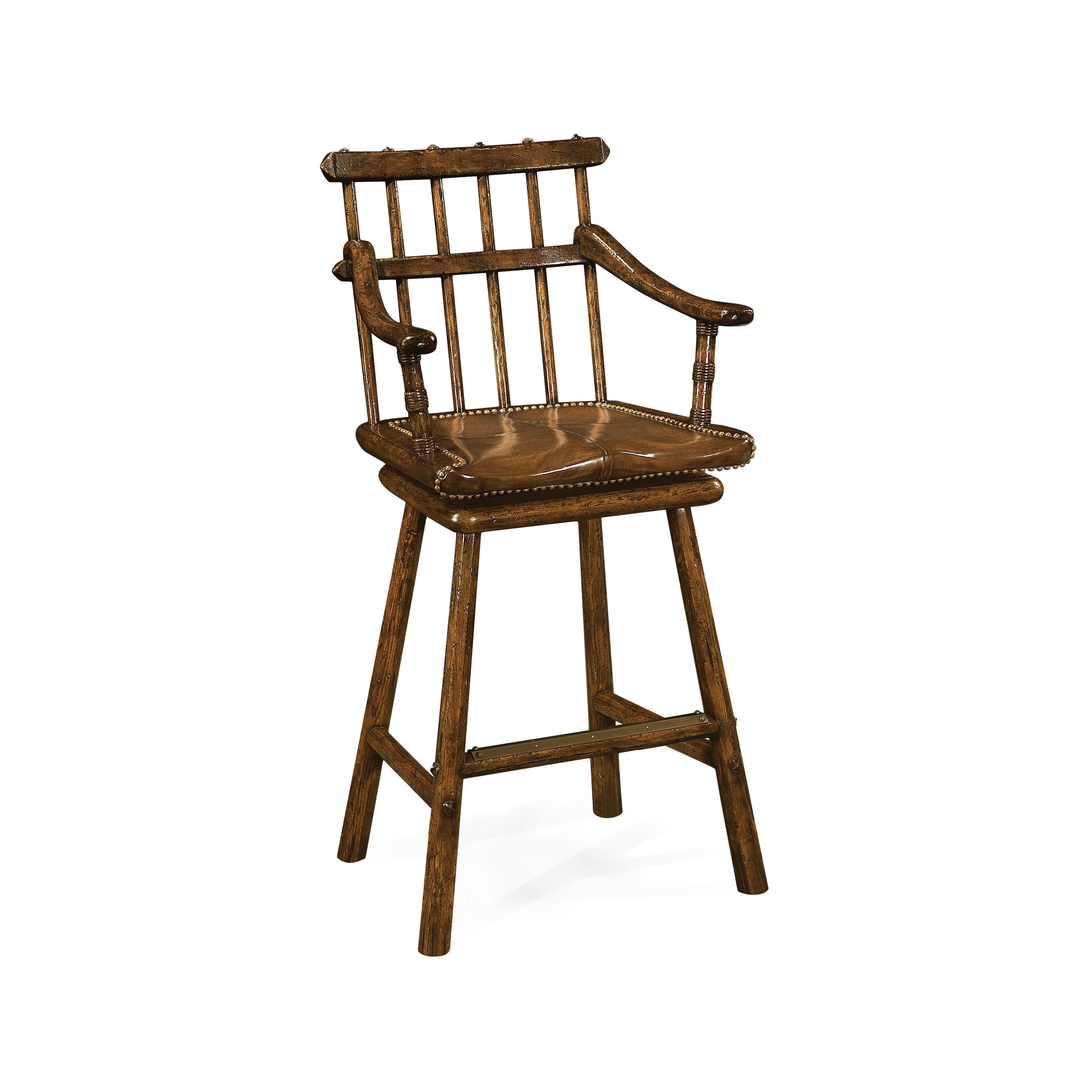Casual Accents Rustic Dark Oak Barstools - Remutear