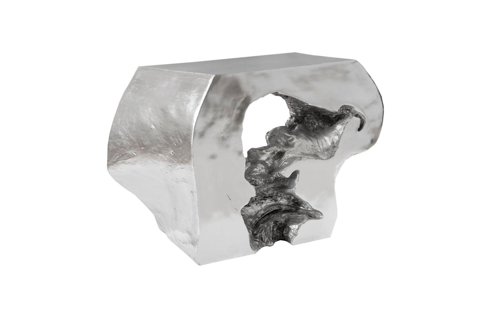 Plateada Hollow Console, Silver Leaf - Remutear