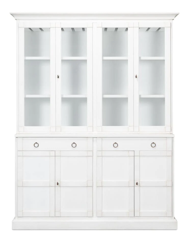 Center Media Unit & Hutch - Cortina White - Remutear