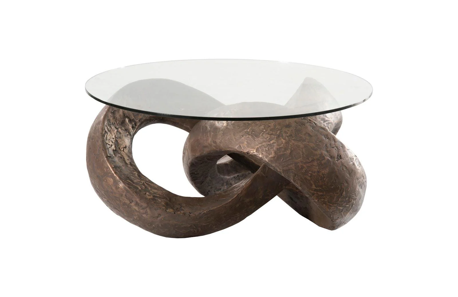 Trifoil Coffee Table, Bronze w/ Glass - Remutear