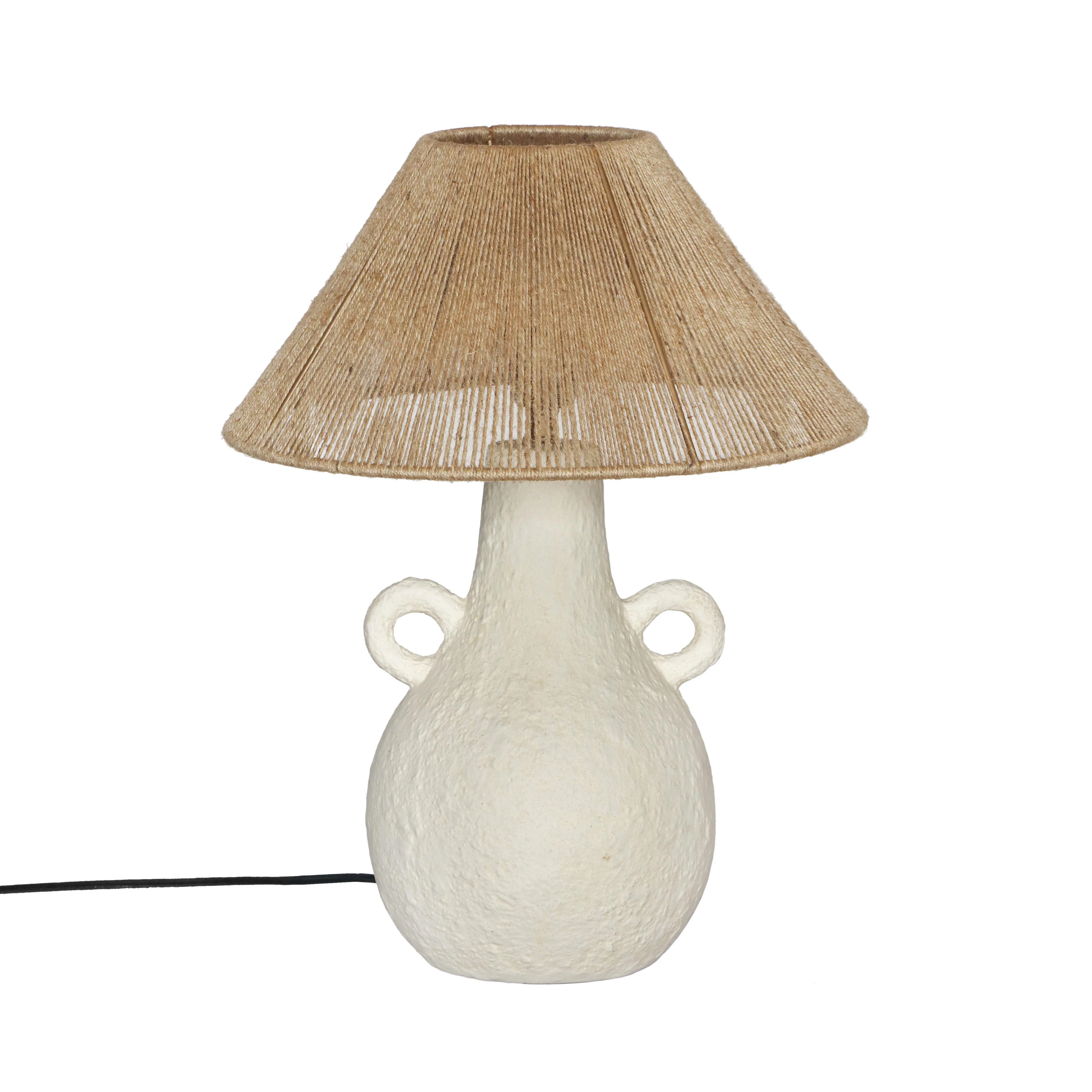 Lalit Natural & White Ceramic Table Lamp - Remutear