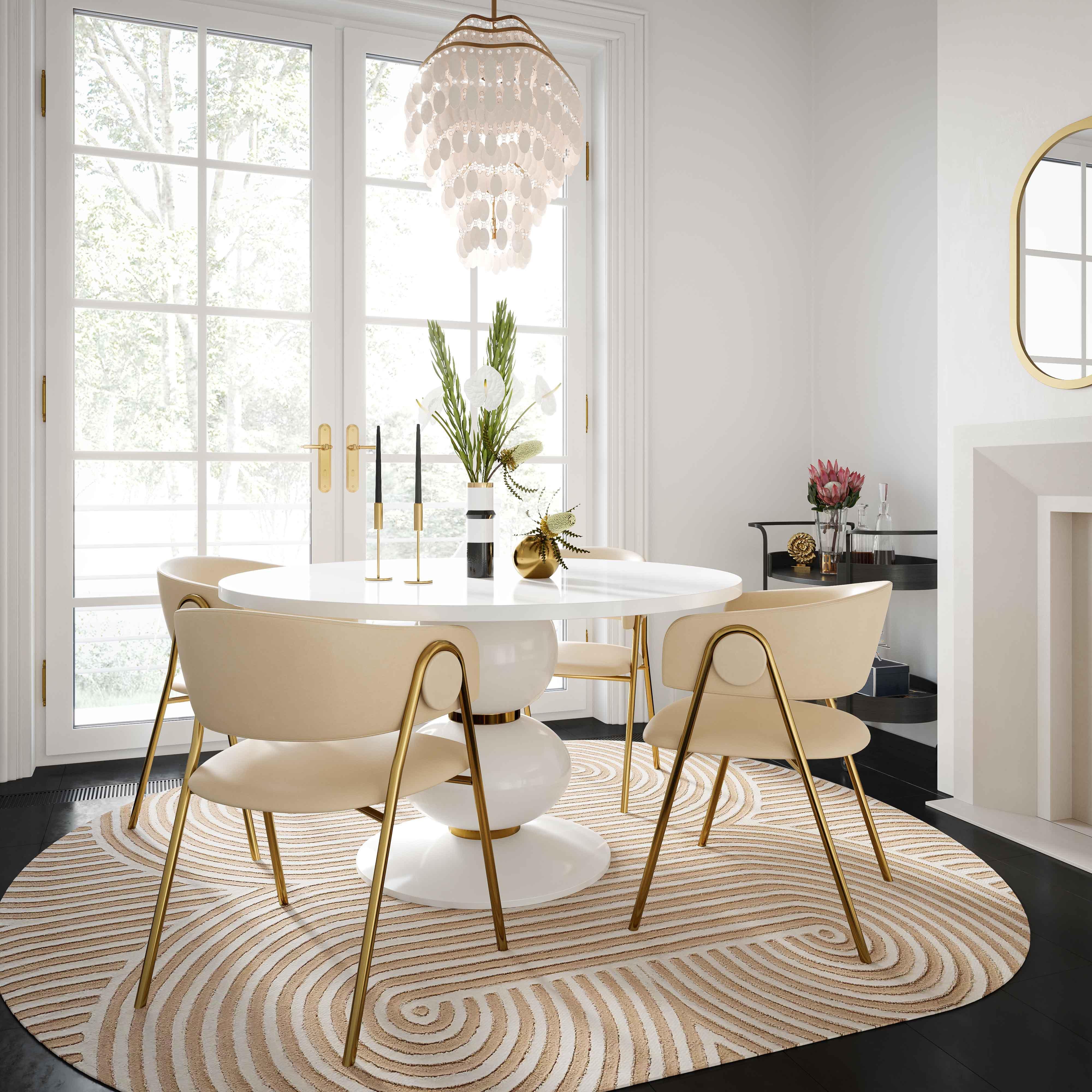 Lara Cream Vegan Leather Dining Chair by Inspire Me! Home Decor - Set of 2 - Remutear