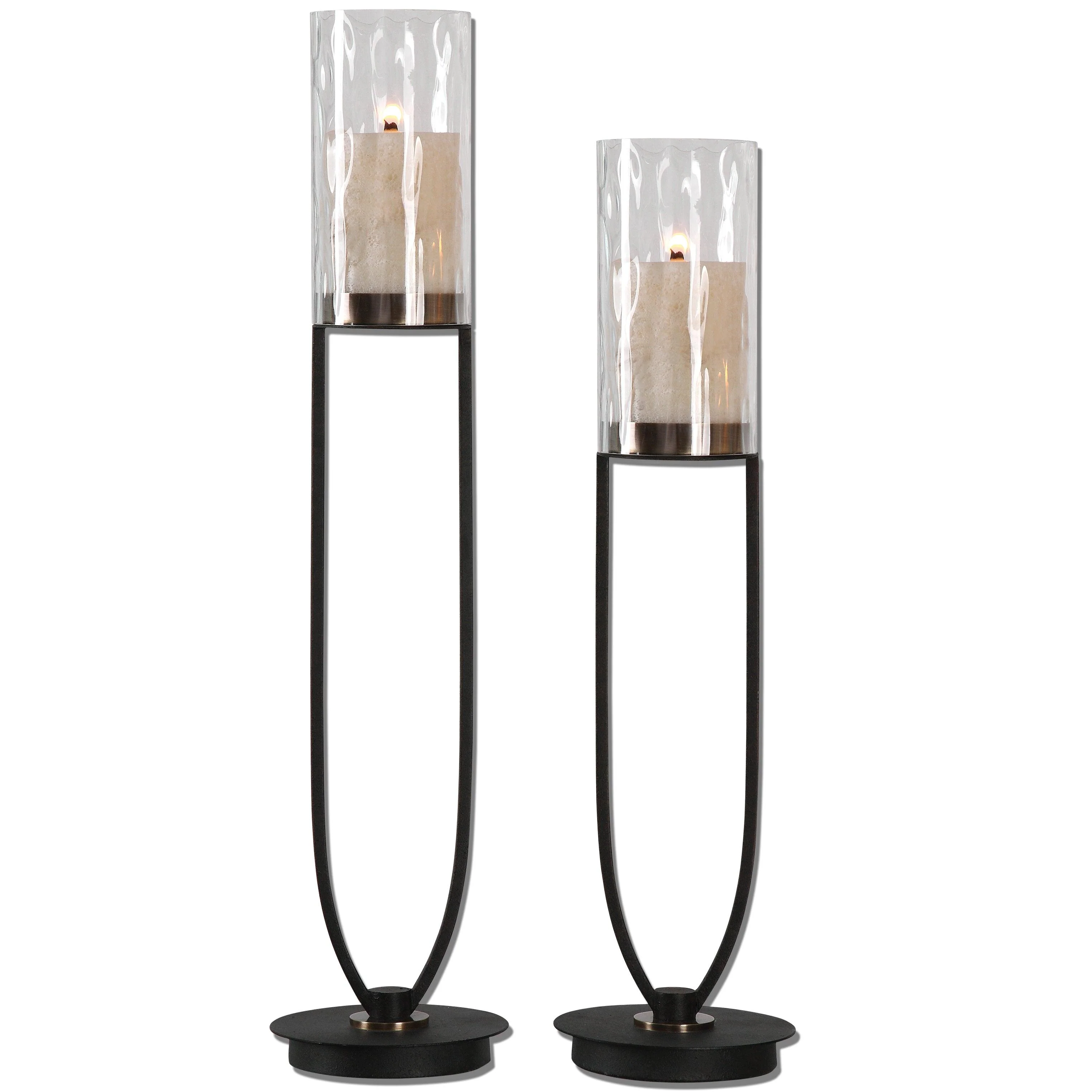 DURGA IRON WORK CANDLEHOLDERS SET/2 - Remutear