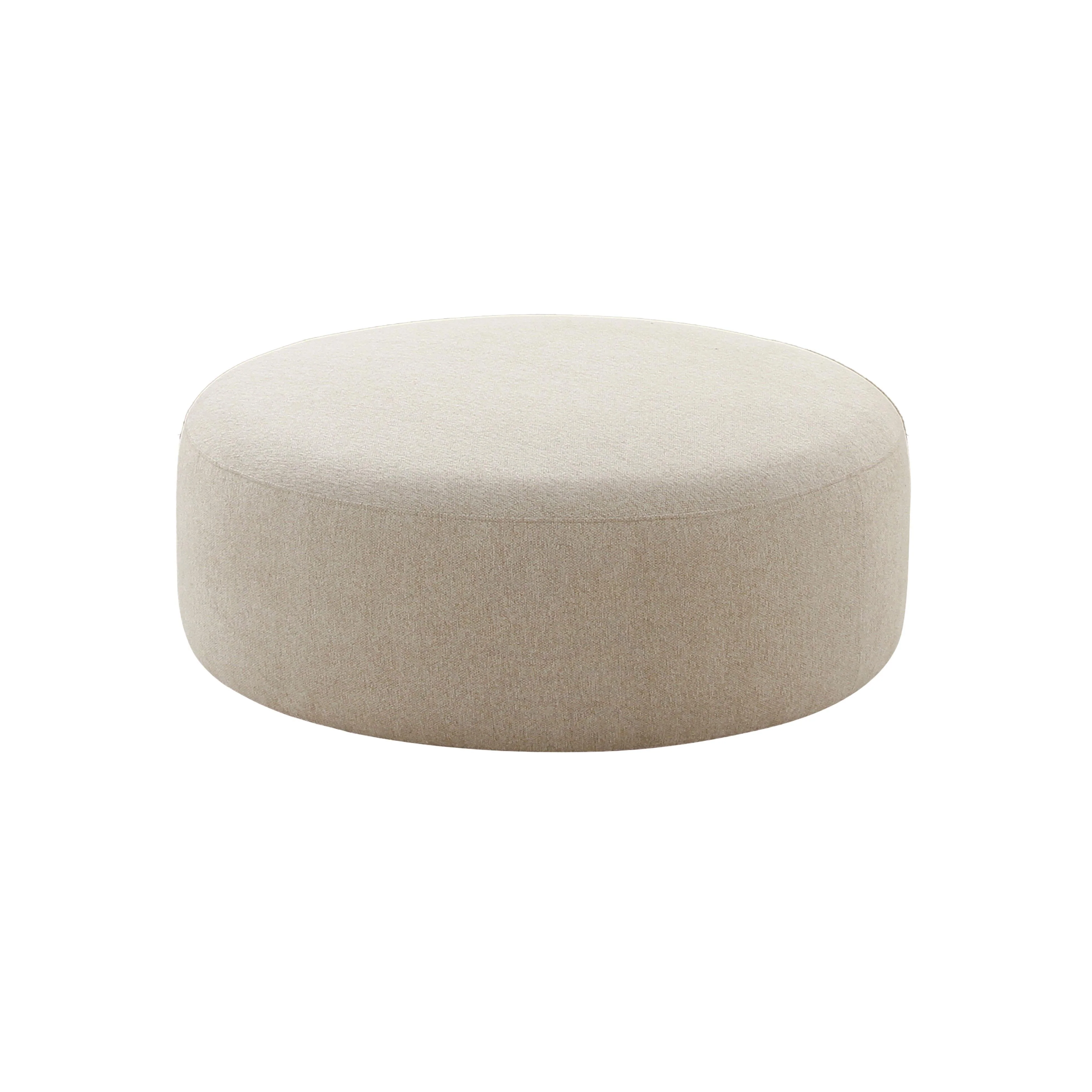 Broohah Beige Linen Ottoman - Remutear