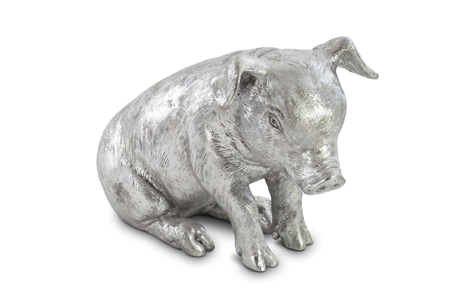 Sitting Piglet, Silver Leaf - Remutear