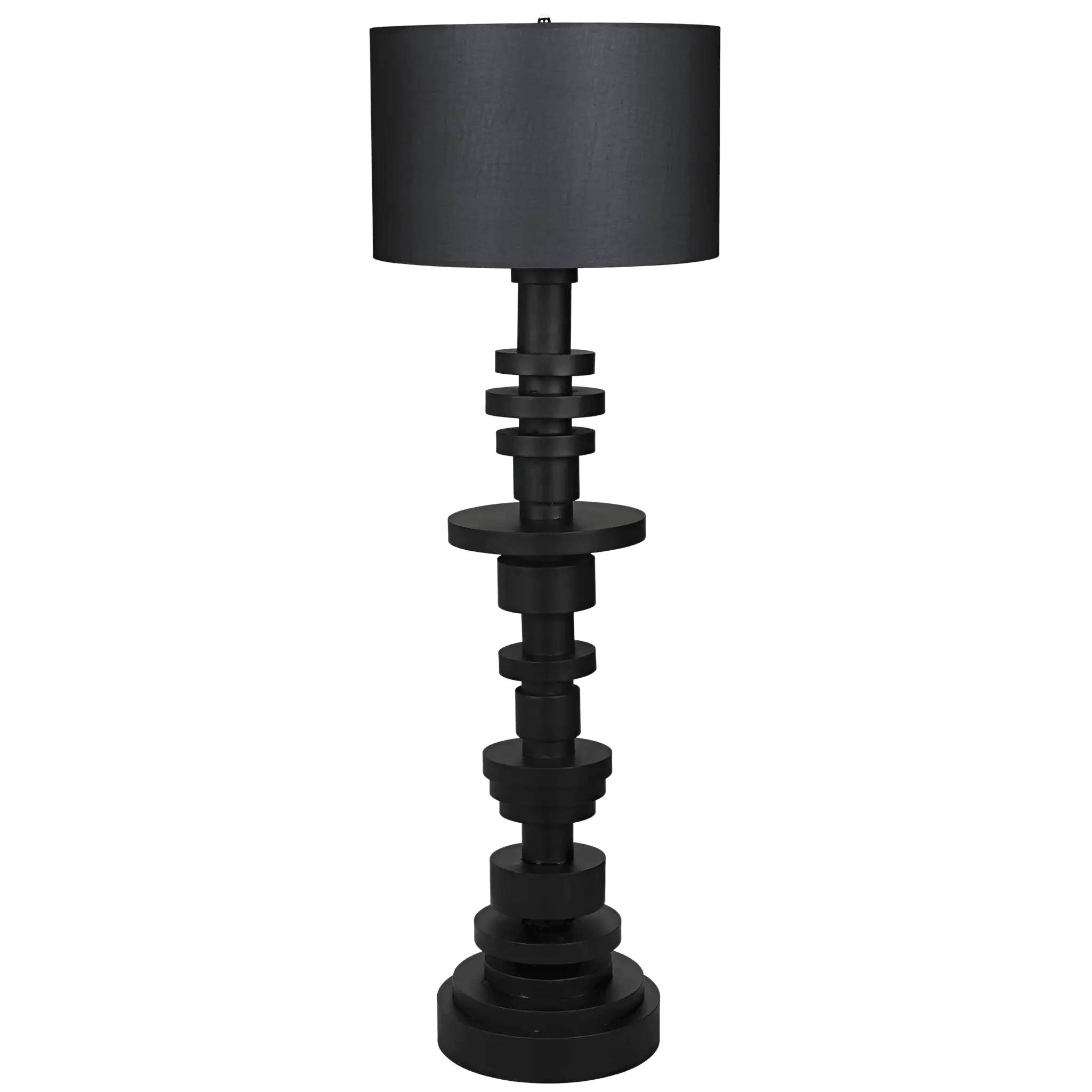 Wilton Floor Lamp with Shade, Black Steel - Remutear