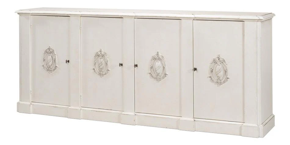 Crested Wall Cabinet White/White Finish - Remutear