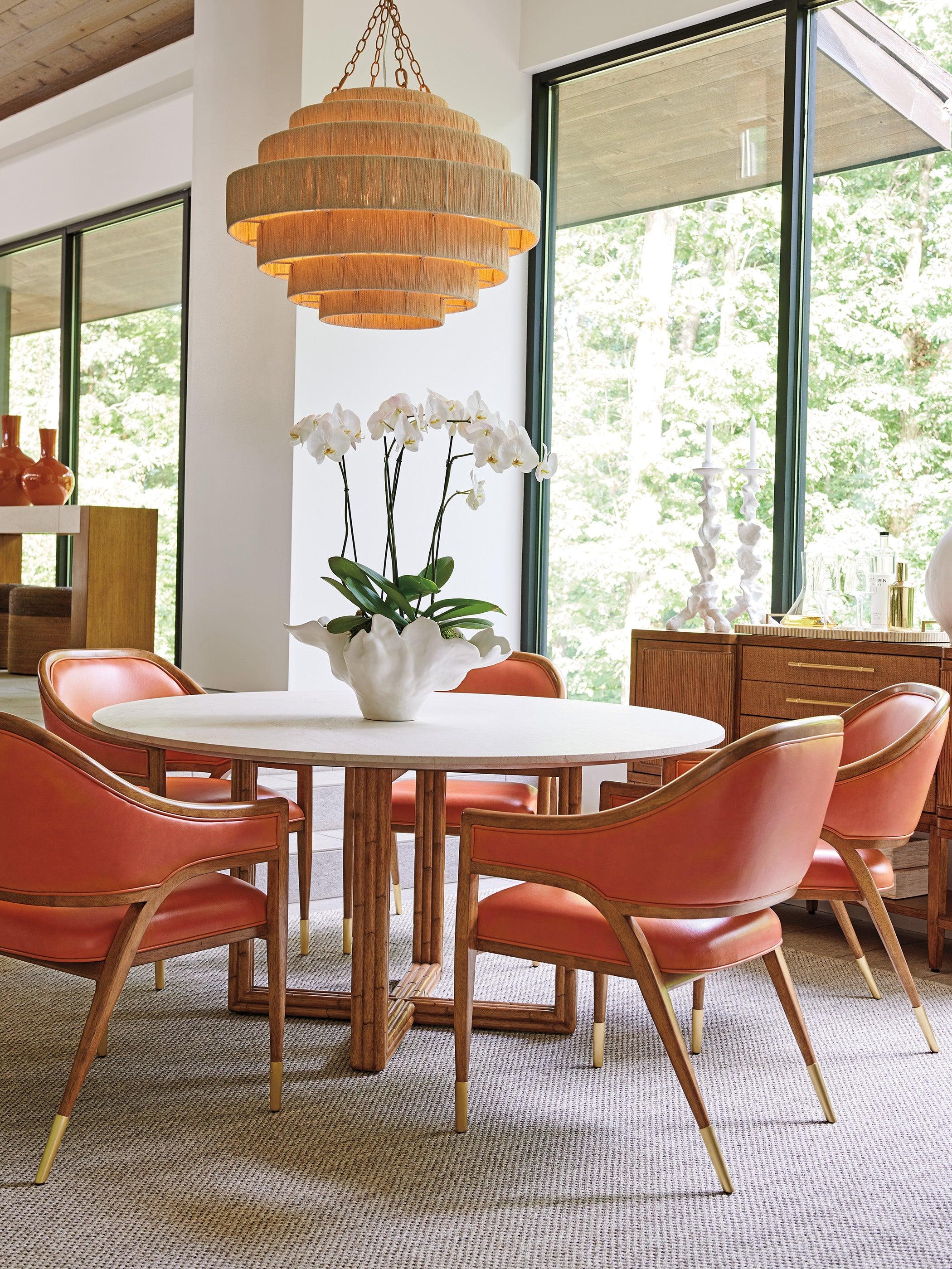 Palm Desert Woodard Marble Top Dining Table - Remutear