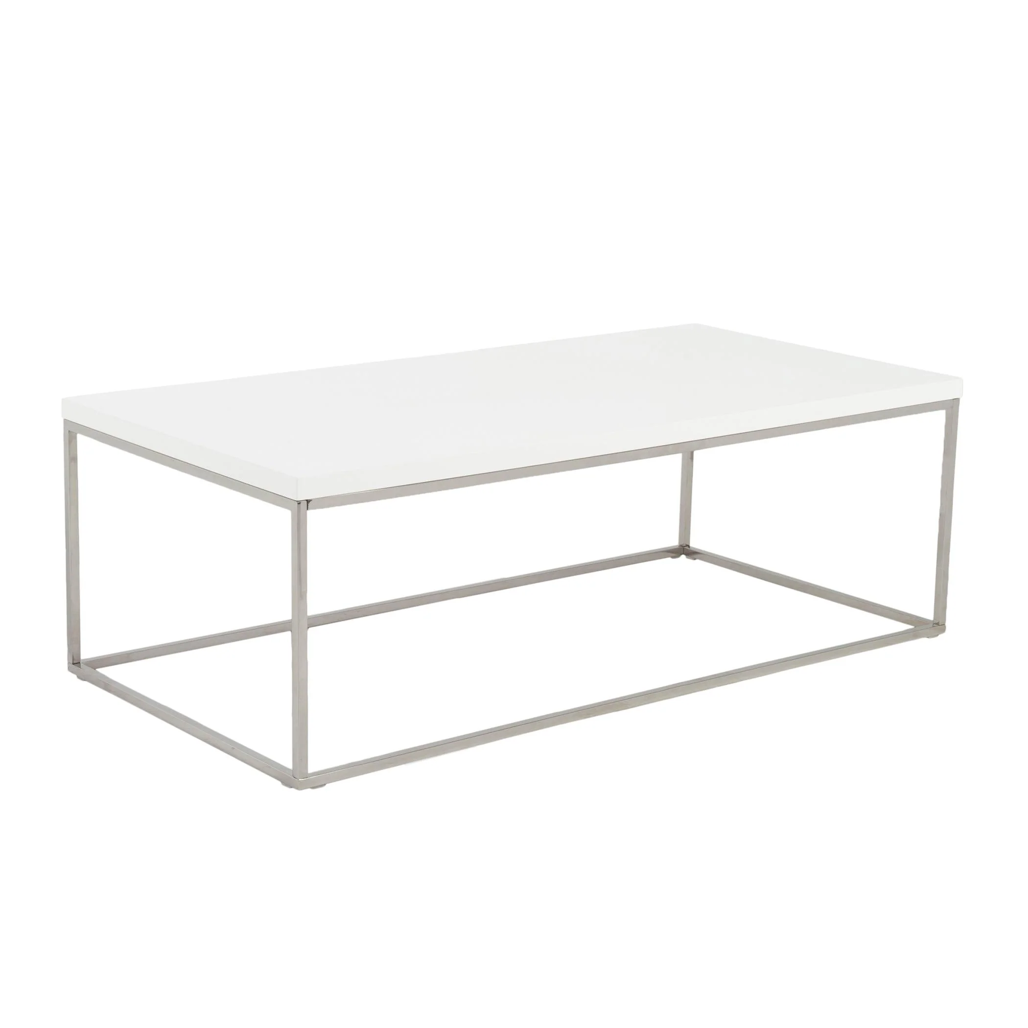 Teresa Rectangle Coffee Table with Polished Stainless Steel Base - Remutear