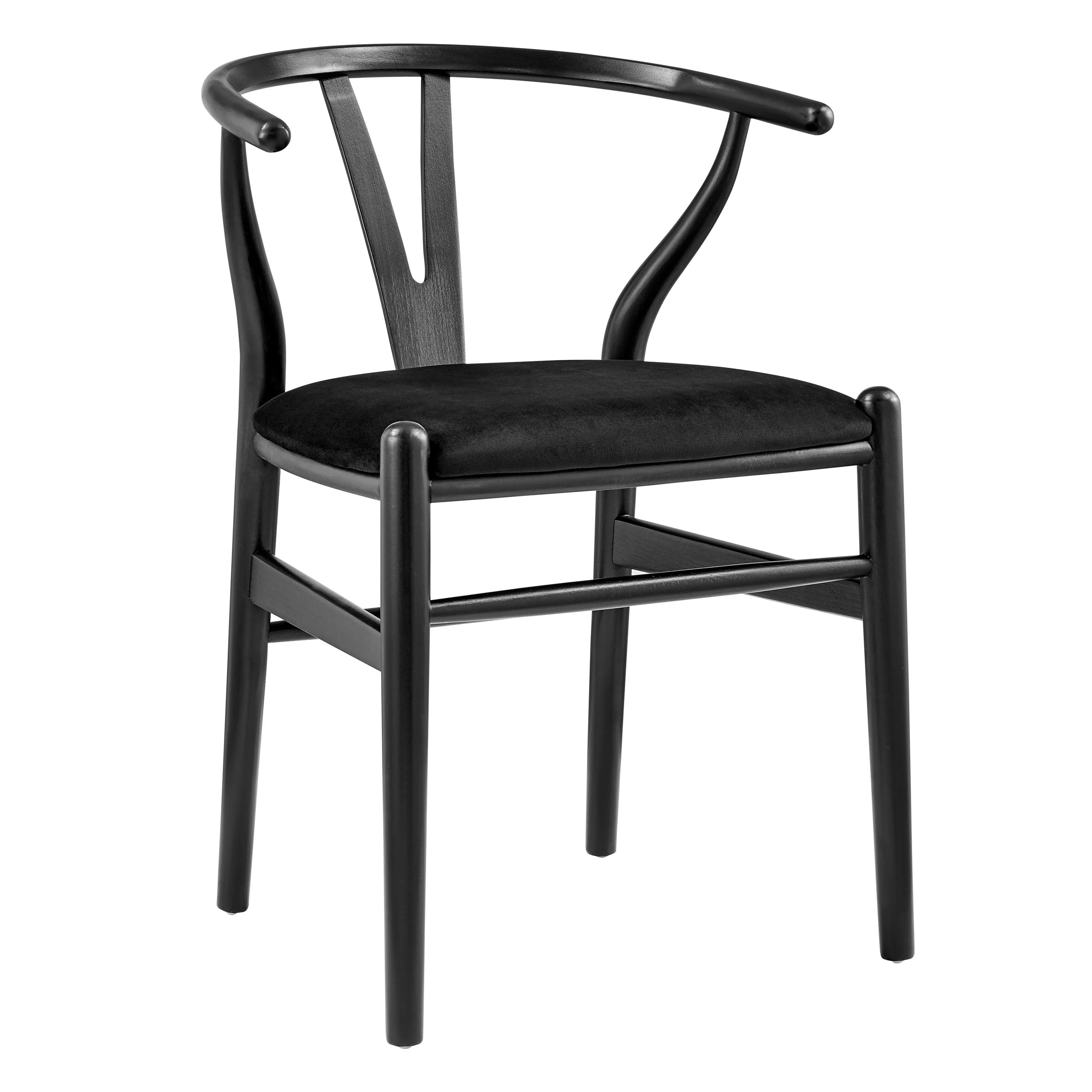 Evelina Side Chair with Stained Framed and Beige Velvet Seat - Set of 2 - Remutear