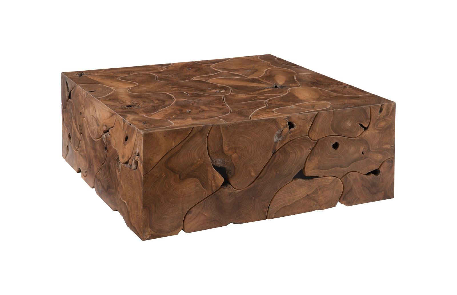 Teak Slice Coffee Table, Square - Remutear