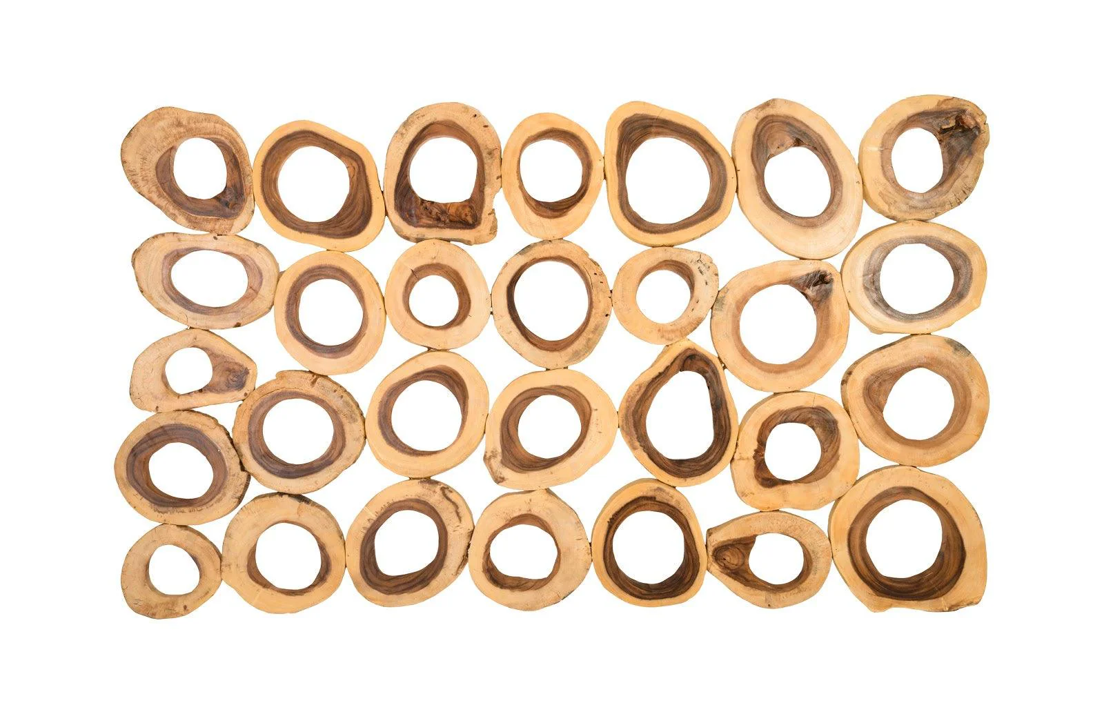 Chuleta Rings Wall Art, Chamcha Wood, Rectangular - Remutear