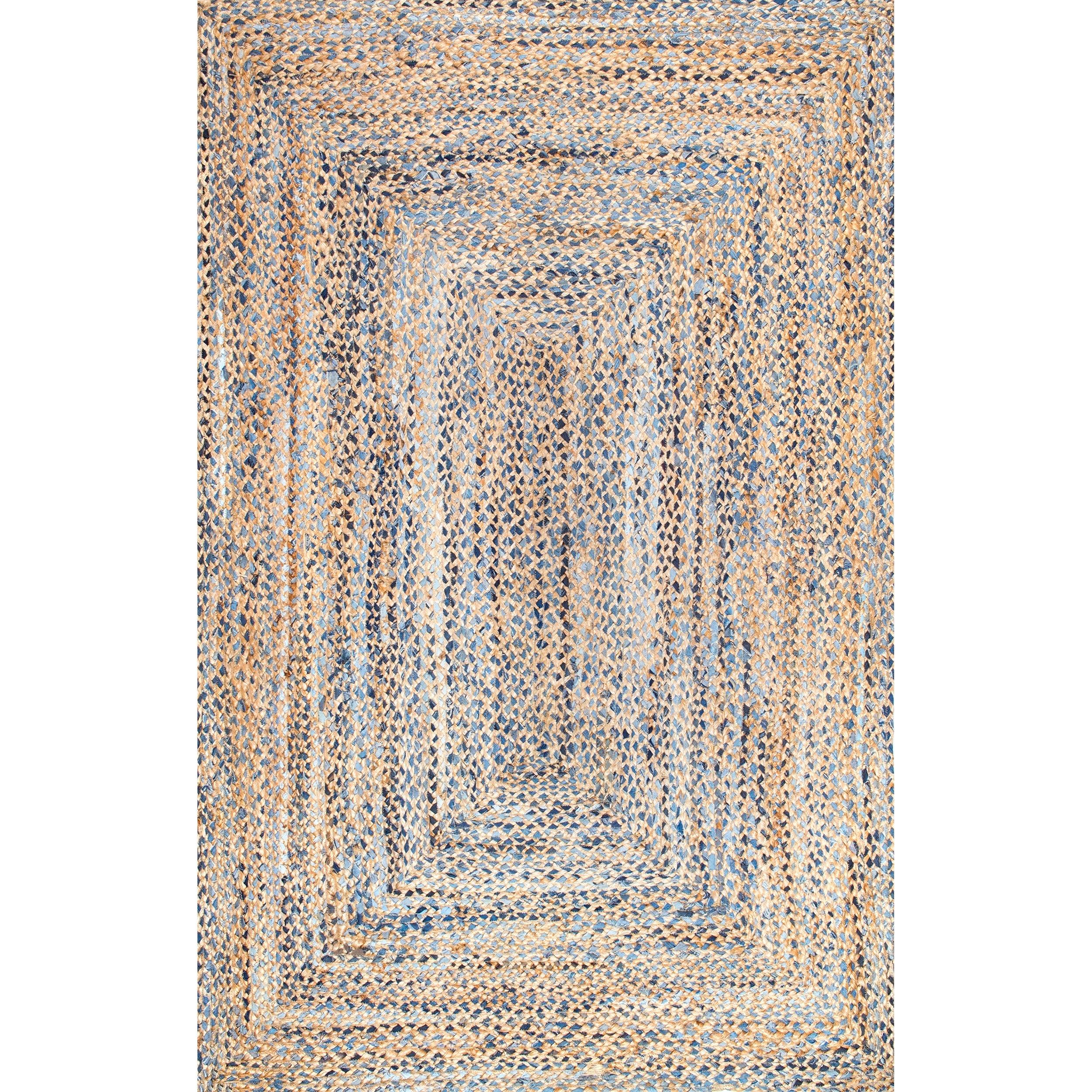 Eliz Braided Denim and Jute Area Rug - Remutear