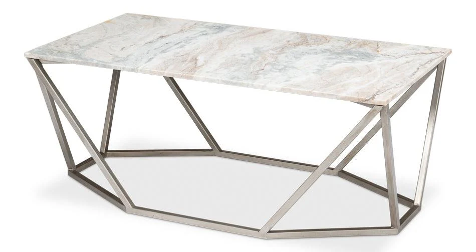 Trapezoid Coffee Table - Marble Top - Remutear