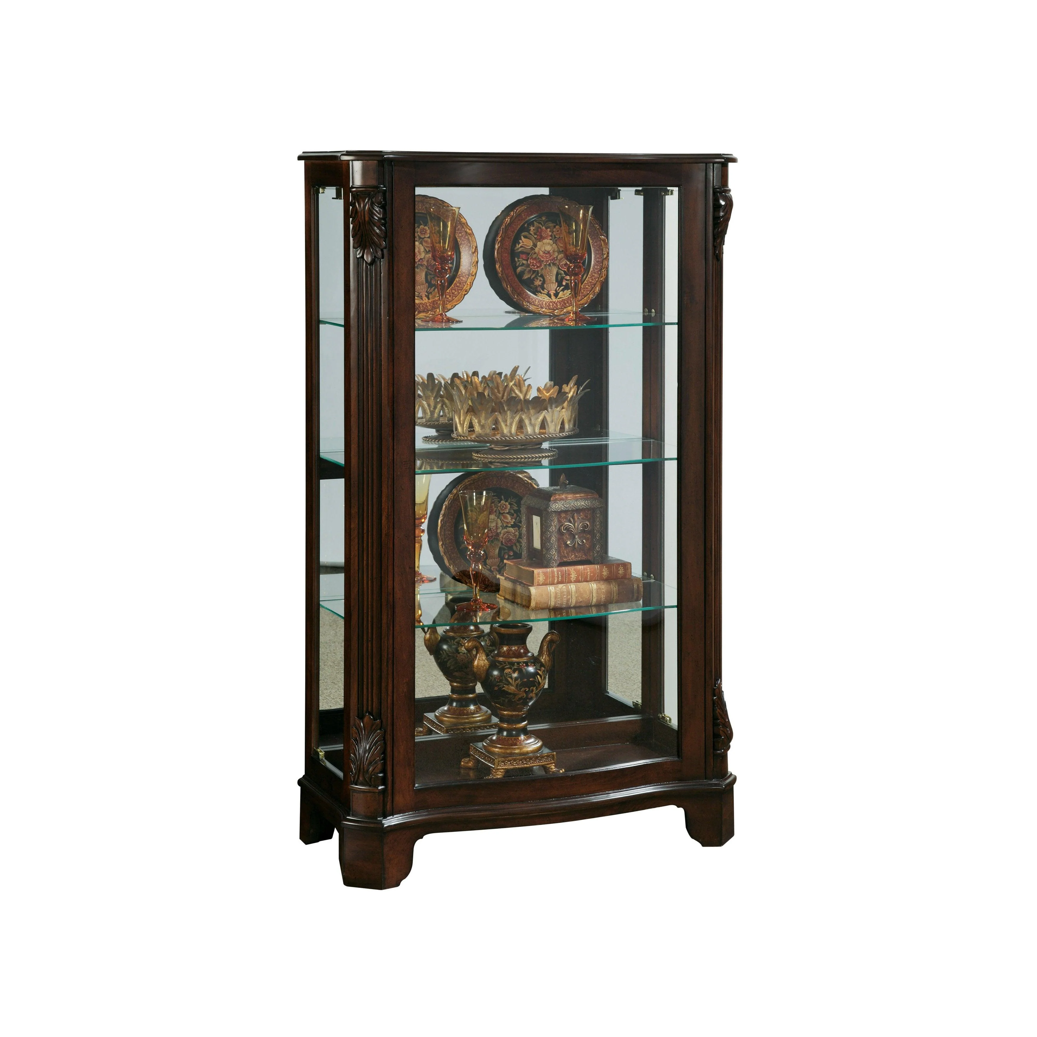 Distinguished Carved 3 Shelf Curio Cabinet - Remutear