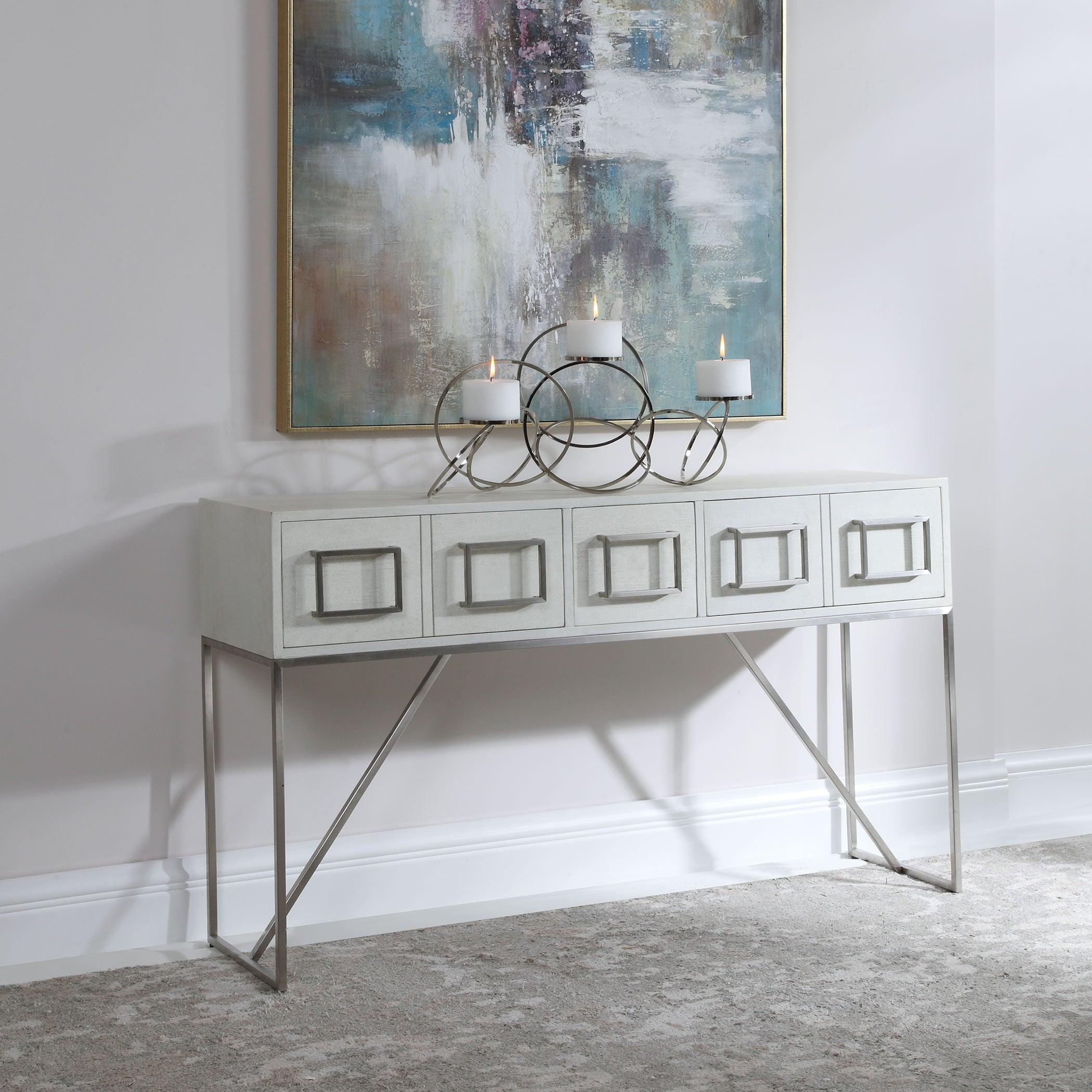 ABAYA WHITE CONSOLE TABLE - Remutear