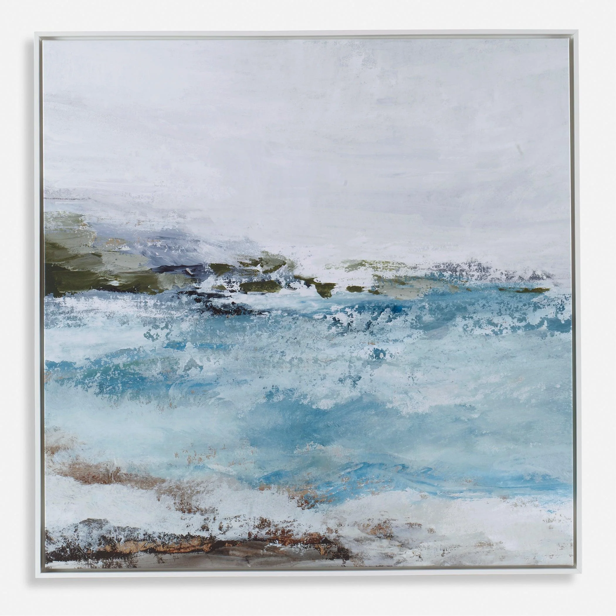 Blue Essence Coastal Framed Canvas - Remutear