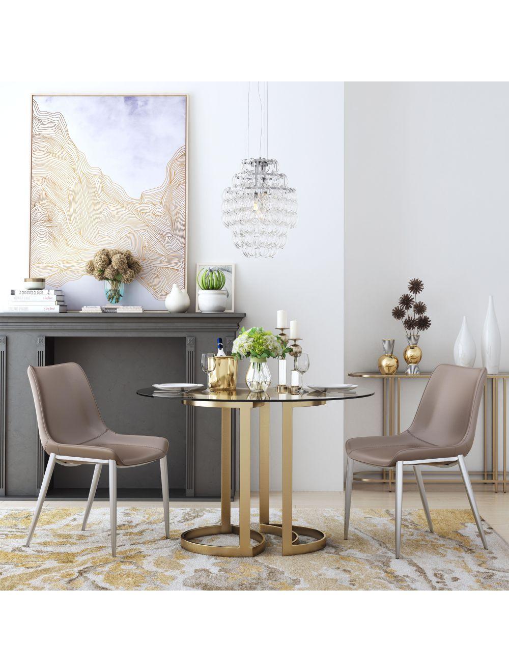Magnus Dining Chair (Set of 2) Gray & Silver - Remutear