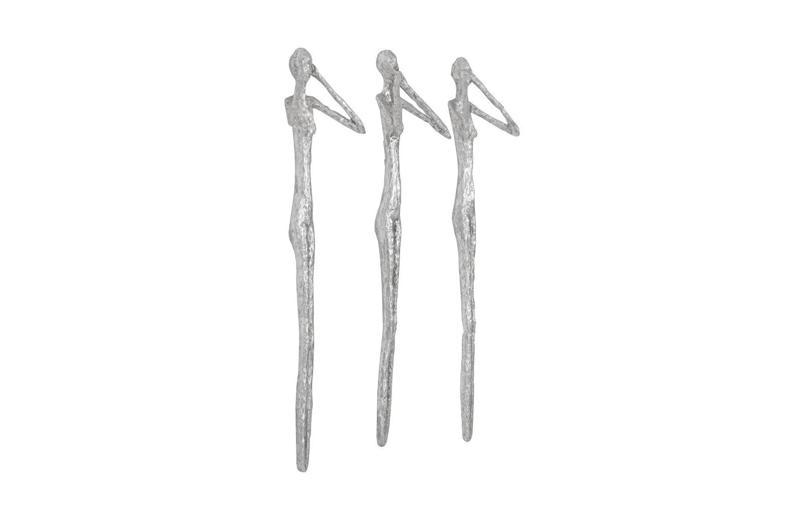 See,Hear,Speak no Evil Set of 3 Silver Leaf, Silver Leaf, Set Of 3 - Remutear