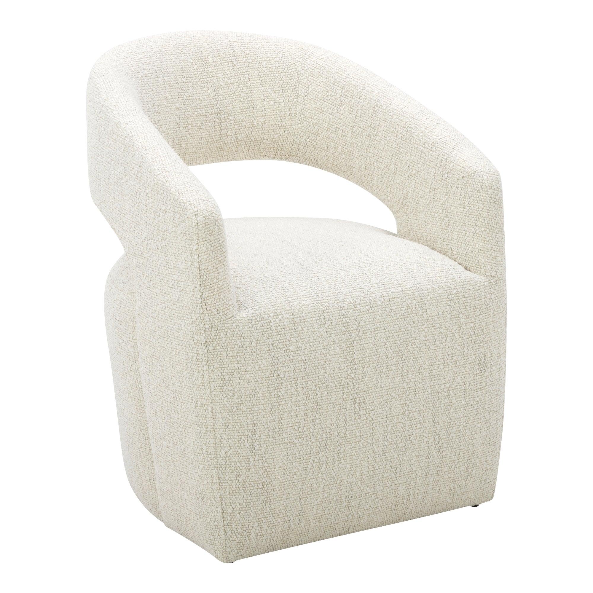 Barrow Rolling Dining Chair Performance Fabric White Mist - Remutear