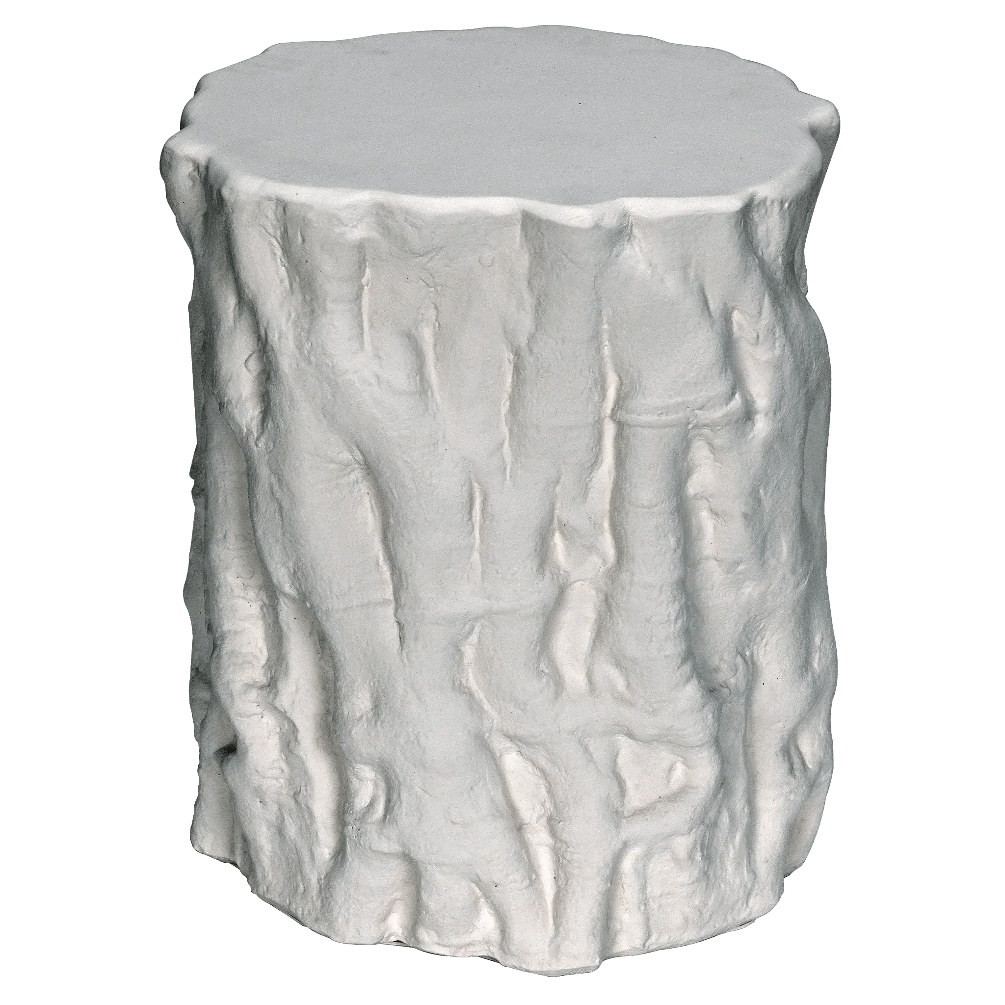 Damono Stool/Side Table, White Fiber Cement - Remutear